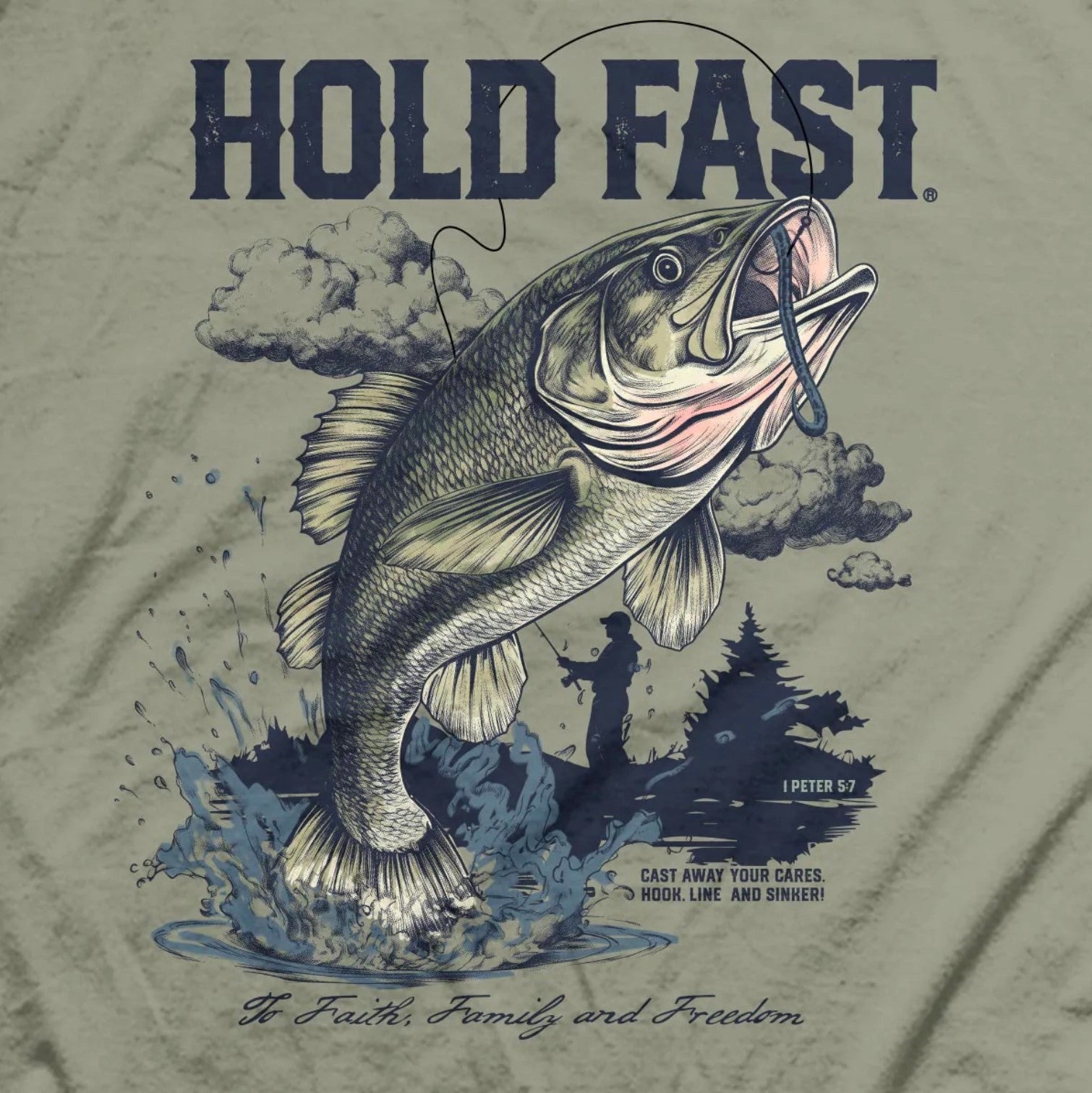 Hold Fast Fishing Adult Unisex Short Sleeve T-Shirt - KHF5217