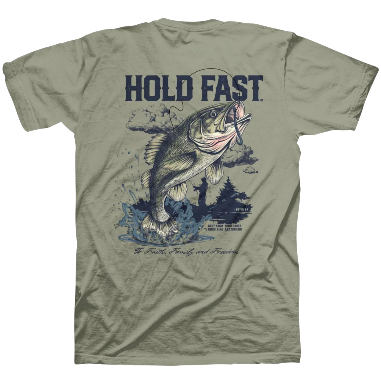 Hold Fast Fishing Adult Unisex Short Sleeve T-Shirt - KHF5217