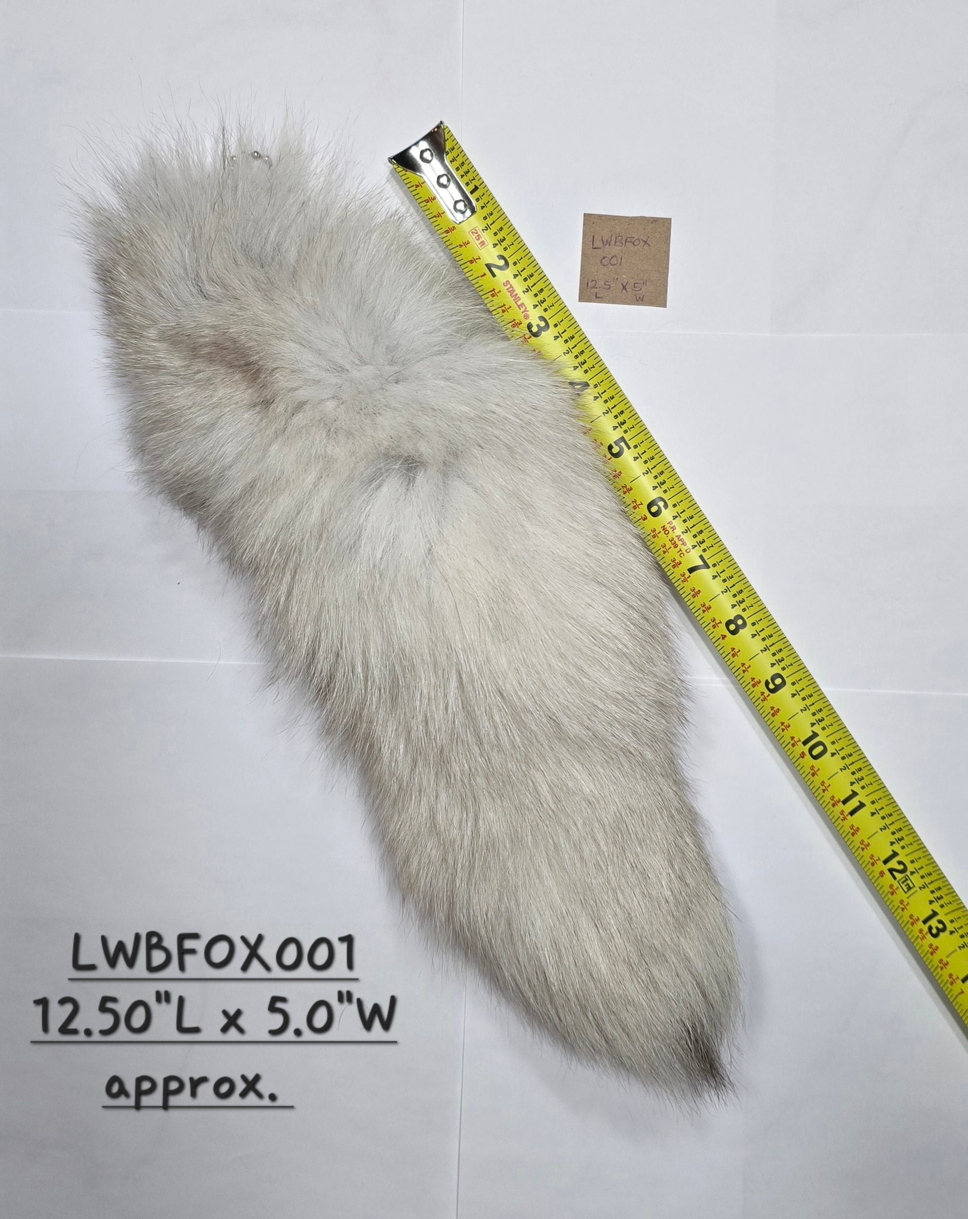 Natural Blue Fox Tail Keychain or Handbag Accessory, Taxidermy Accessory - Approx. 12.0" long - LWBFOX