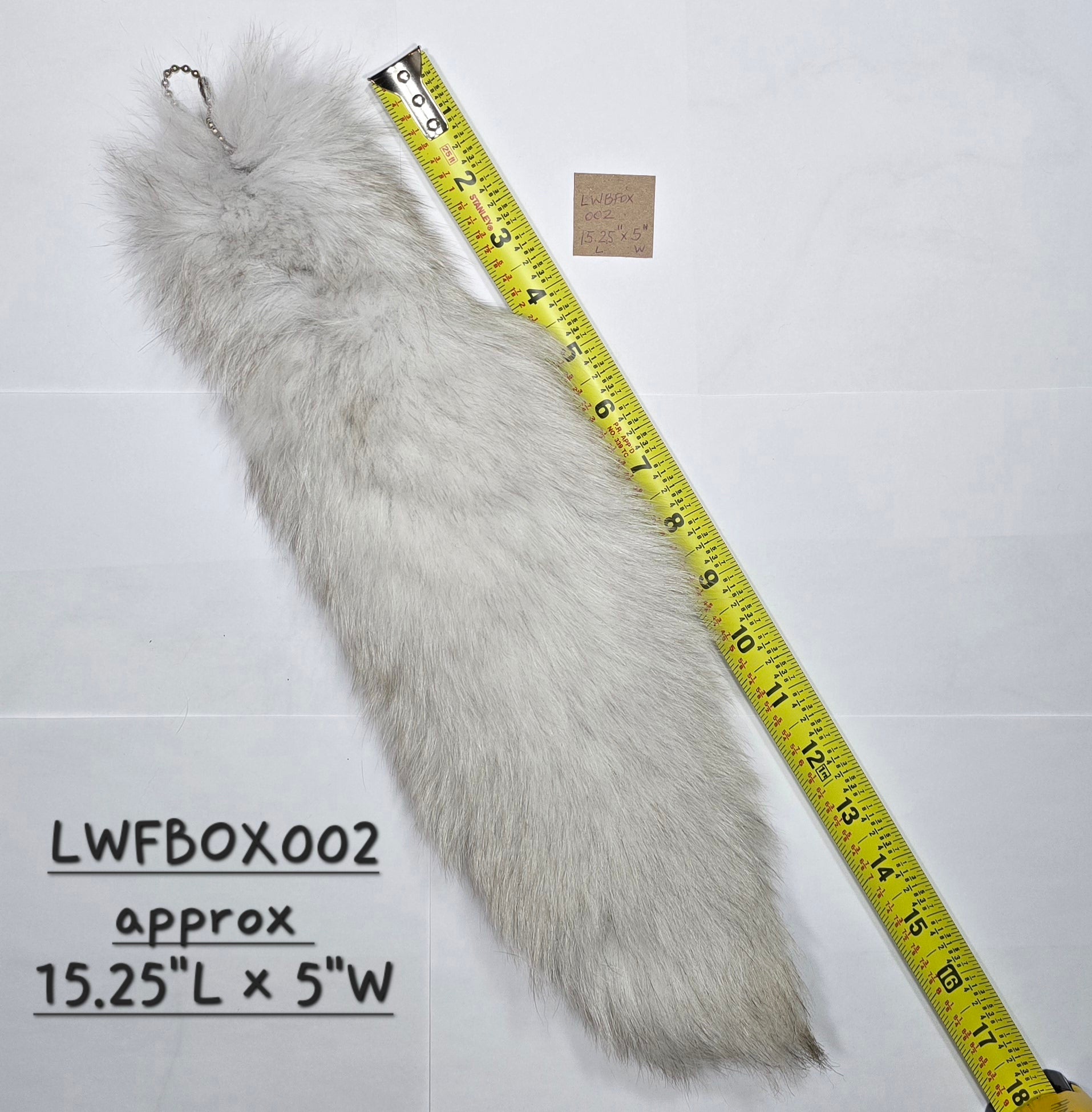 Natural Blue Fox Tail Keychain or Handbag Accessory, Taxidermy Accessory - Approx. 12.0" long - LWBFOX