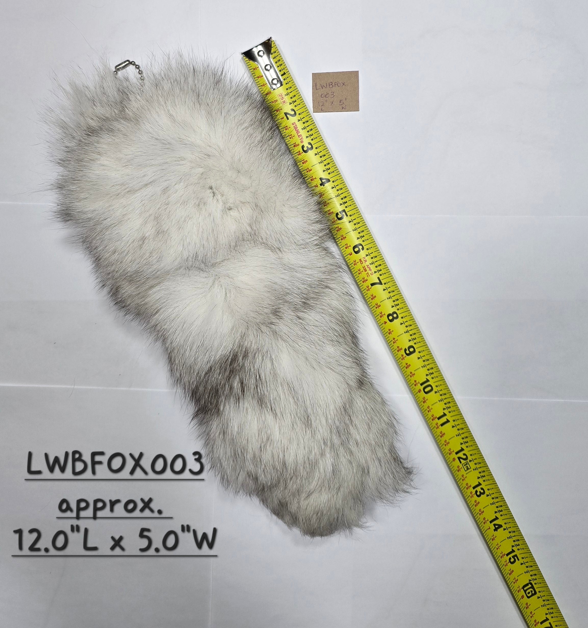 Natural Blue Fox Tail Keychain or Handbag Accessory, Taxidermy Accessory - Approx. 12.0" long - LWBFOX