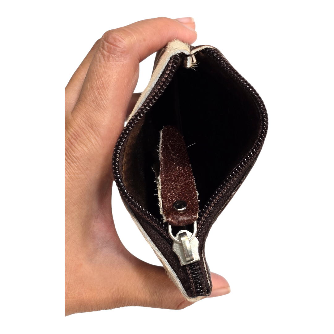 Rustic Cowhide and Leather Womens and Girls Small Purse