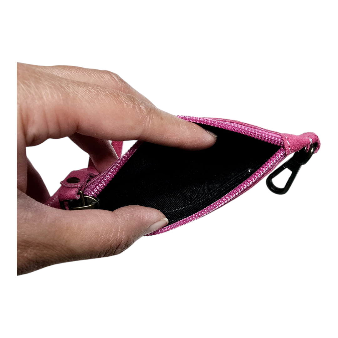 Western Boot Stitch Leather Purse for Coins or Notes with Credit Card Holder