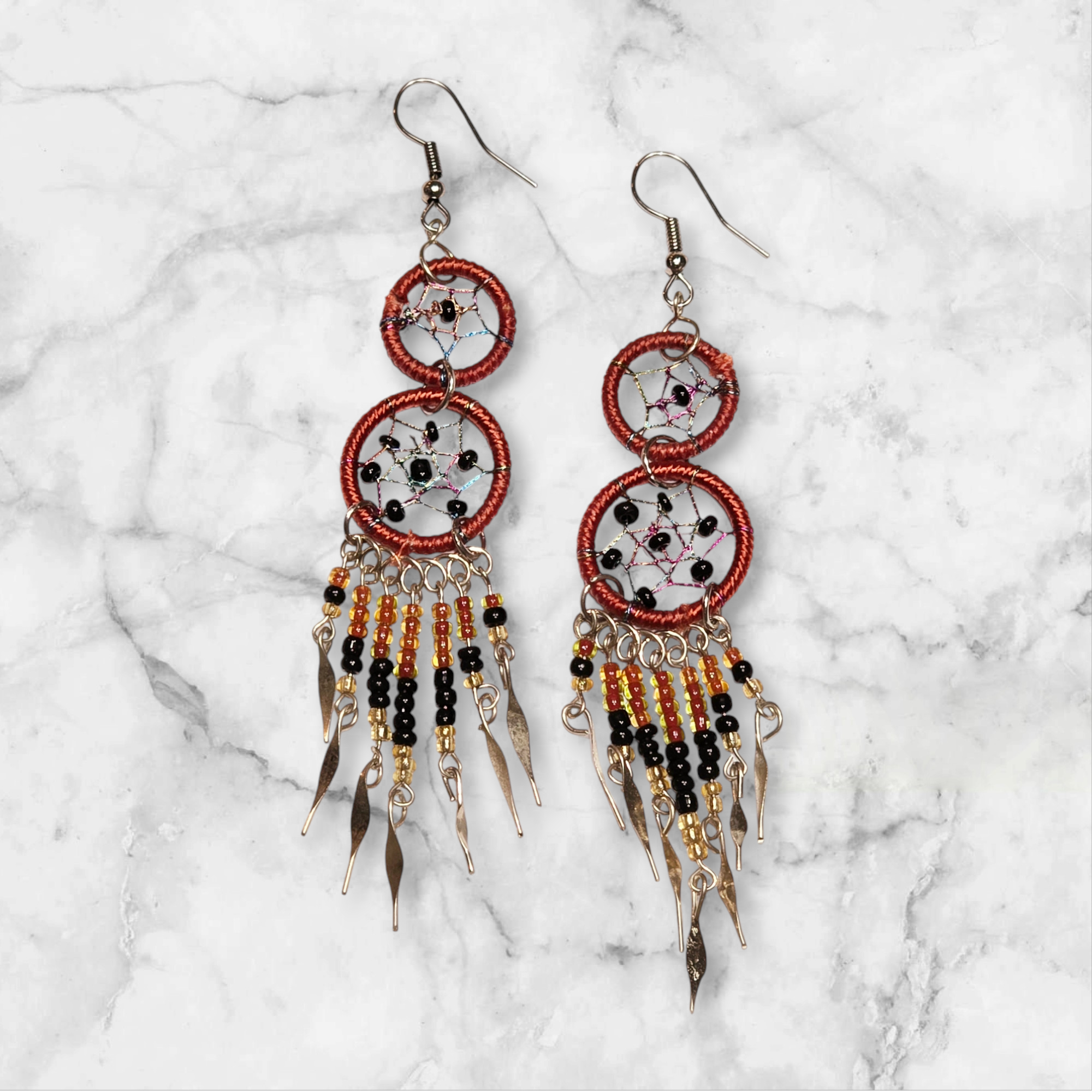 Dream Catcher Hand-Woven Unique Dangle Earrings Made in Peru