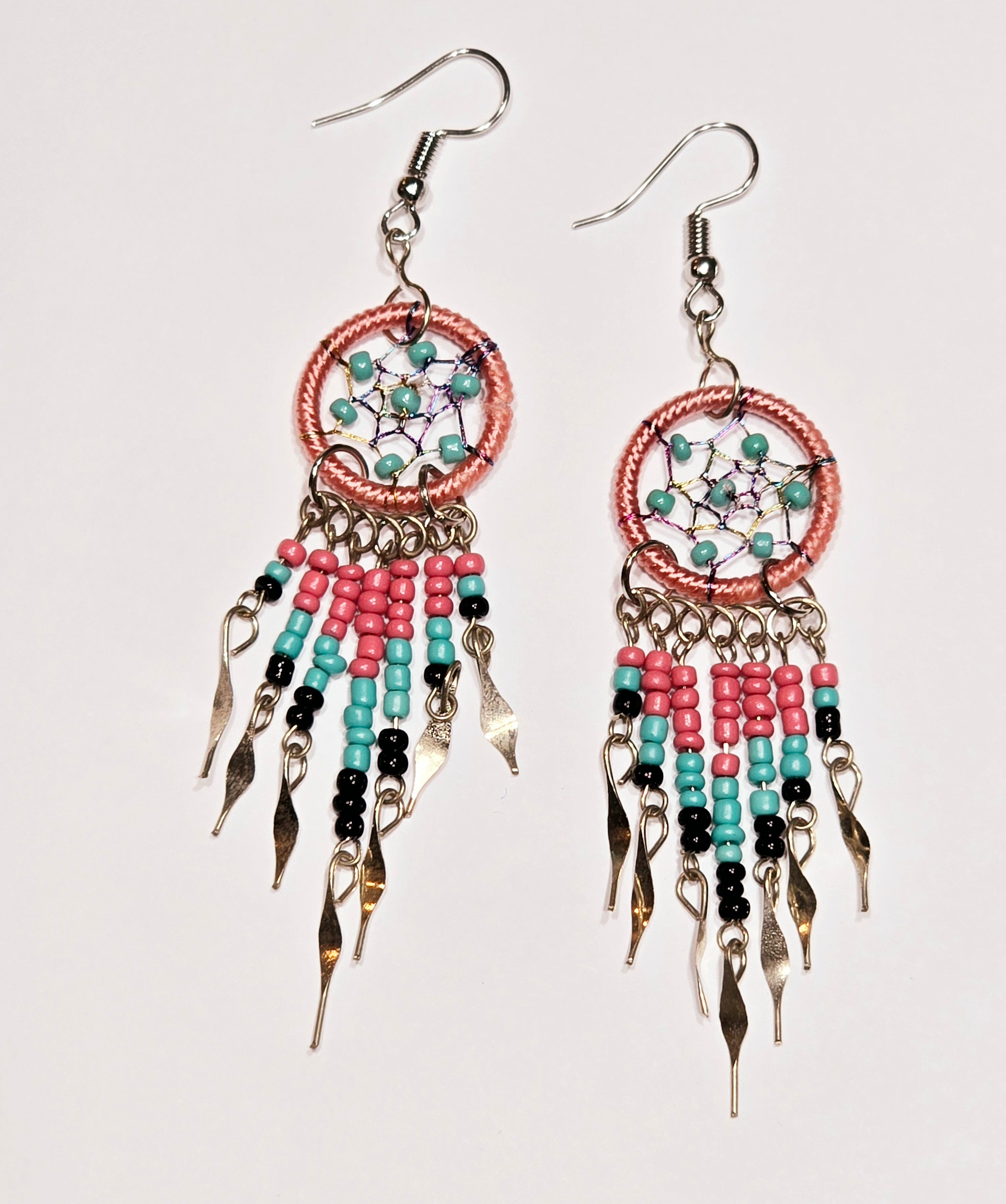 Dream Catcher Hand-Woven Unique Dangle Earrings Made in Peru