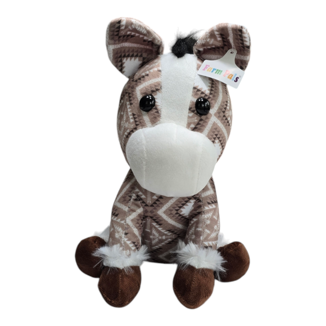 Sitting Donkey - Brown - Stuffed Farm Animal Plushies - Medium
