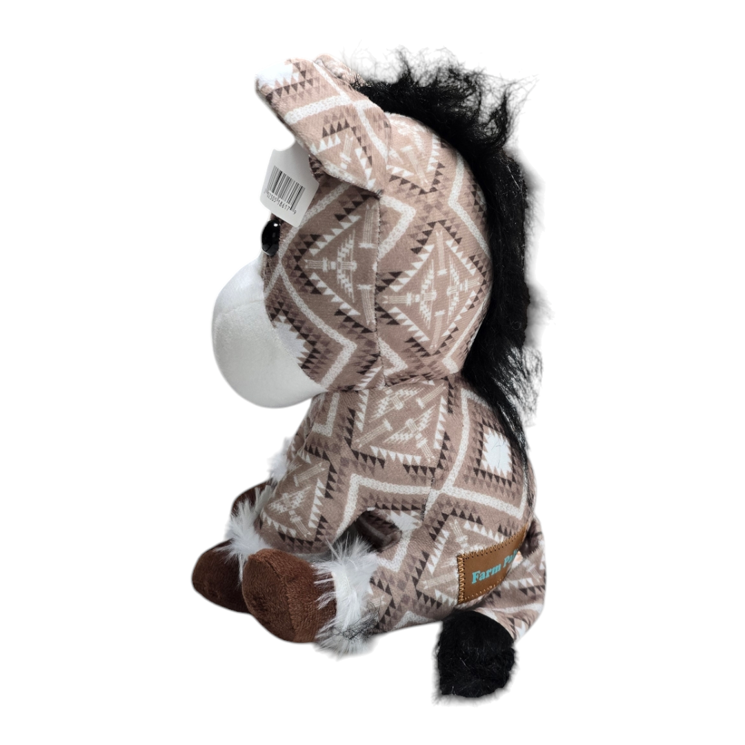 Sitting Donkey - Brown - Stuffed Farm Animal Plushies - Medium