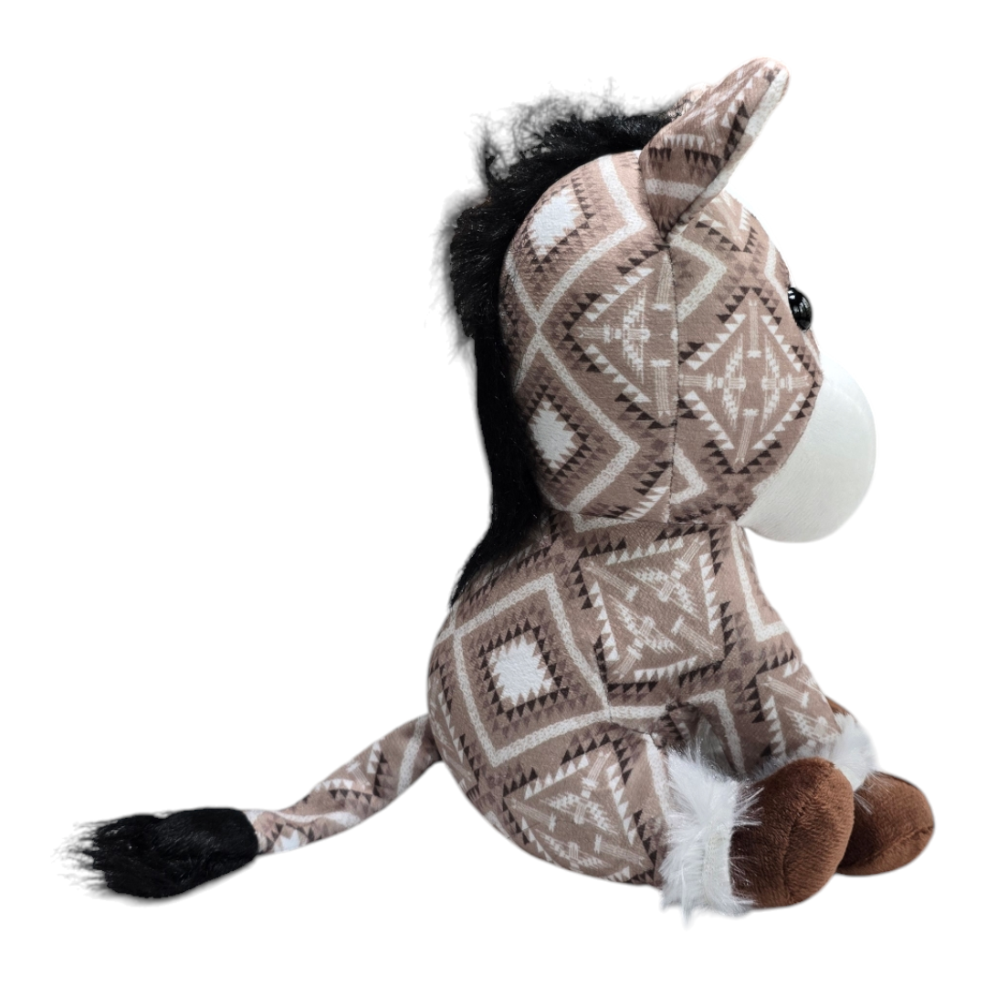 Sitting Donkey - Brown - Stuffed Farm Animal Plushies - Medium
