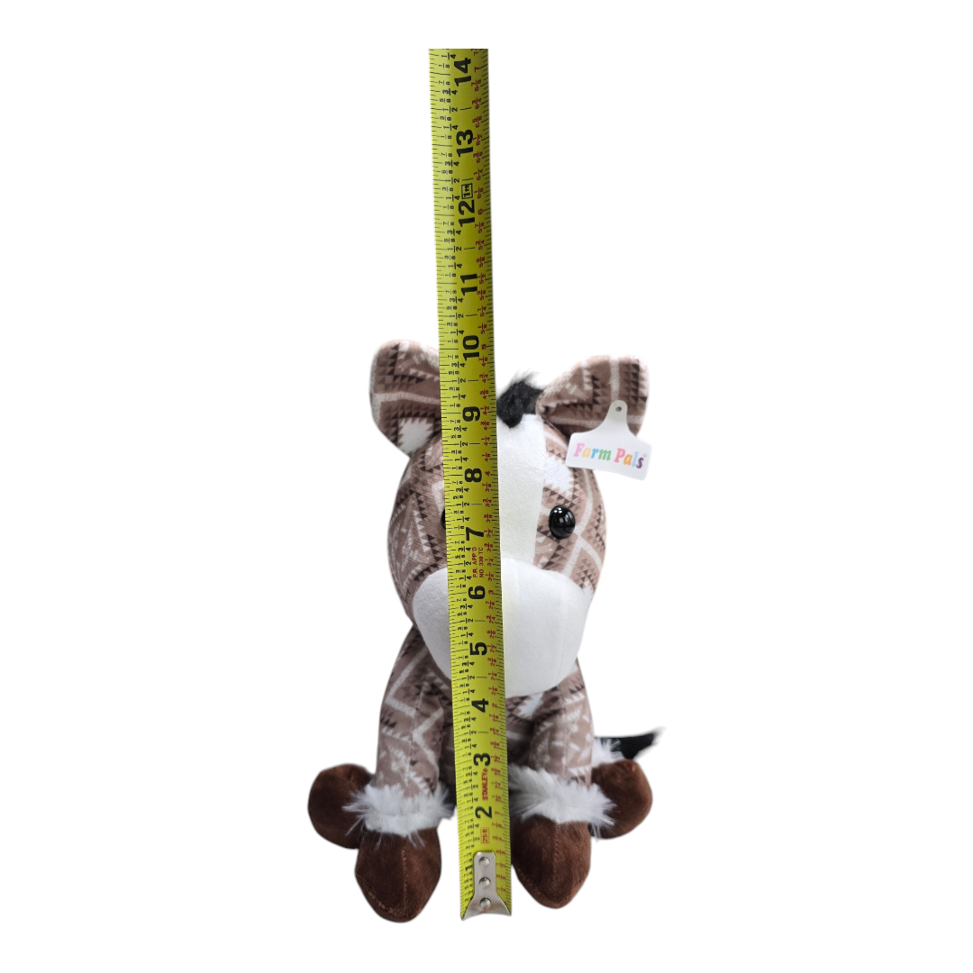 Sitting Donkey - Brown - Stuffed Farm Animal Plushies - Medium