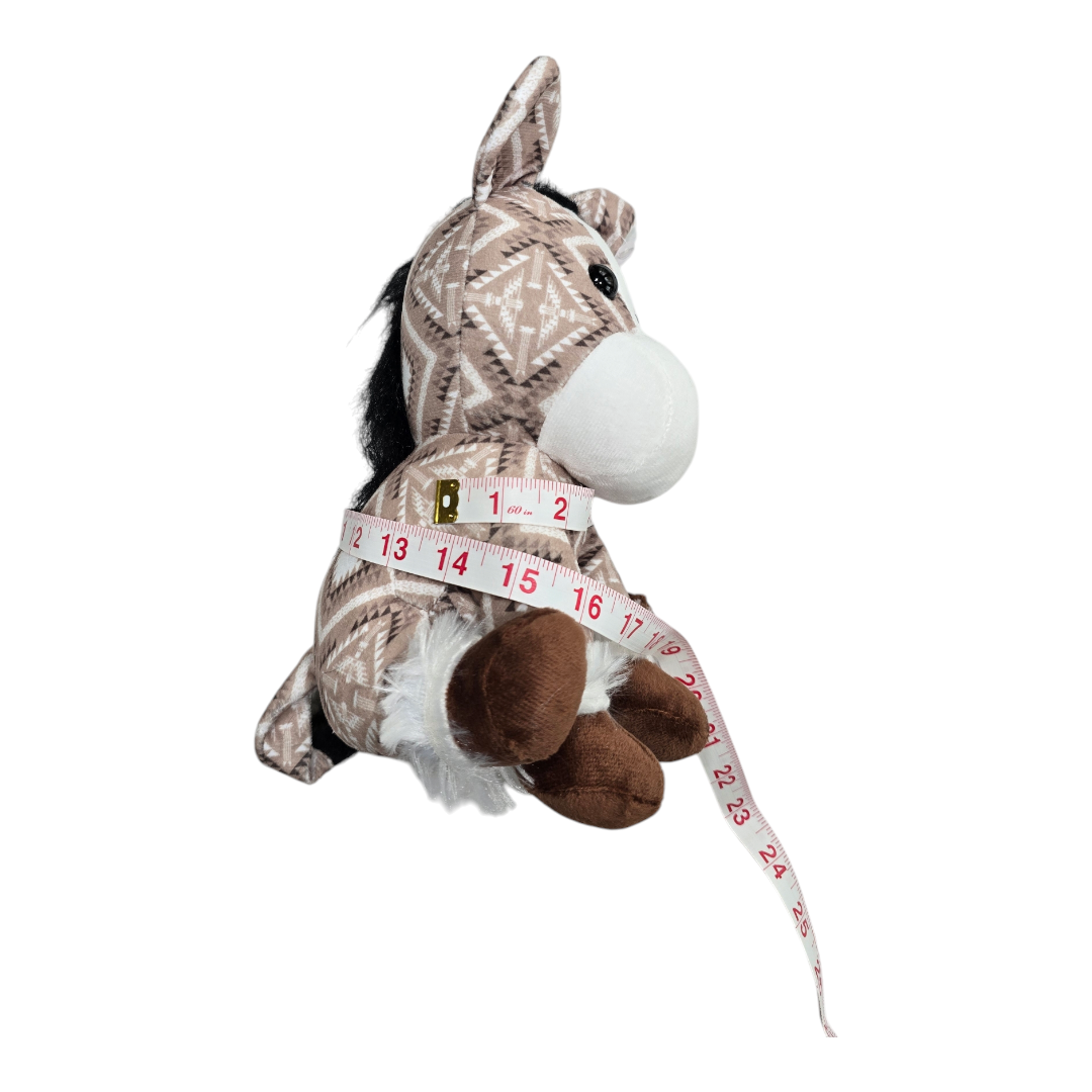 Sitting Donkey - Brown - Stuffed Farm Animal Plushies - Medium