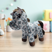 Donkey - White/Turquoise - Stuffed Farm Animal Plushies - Large