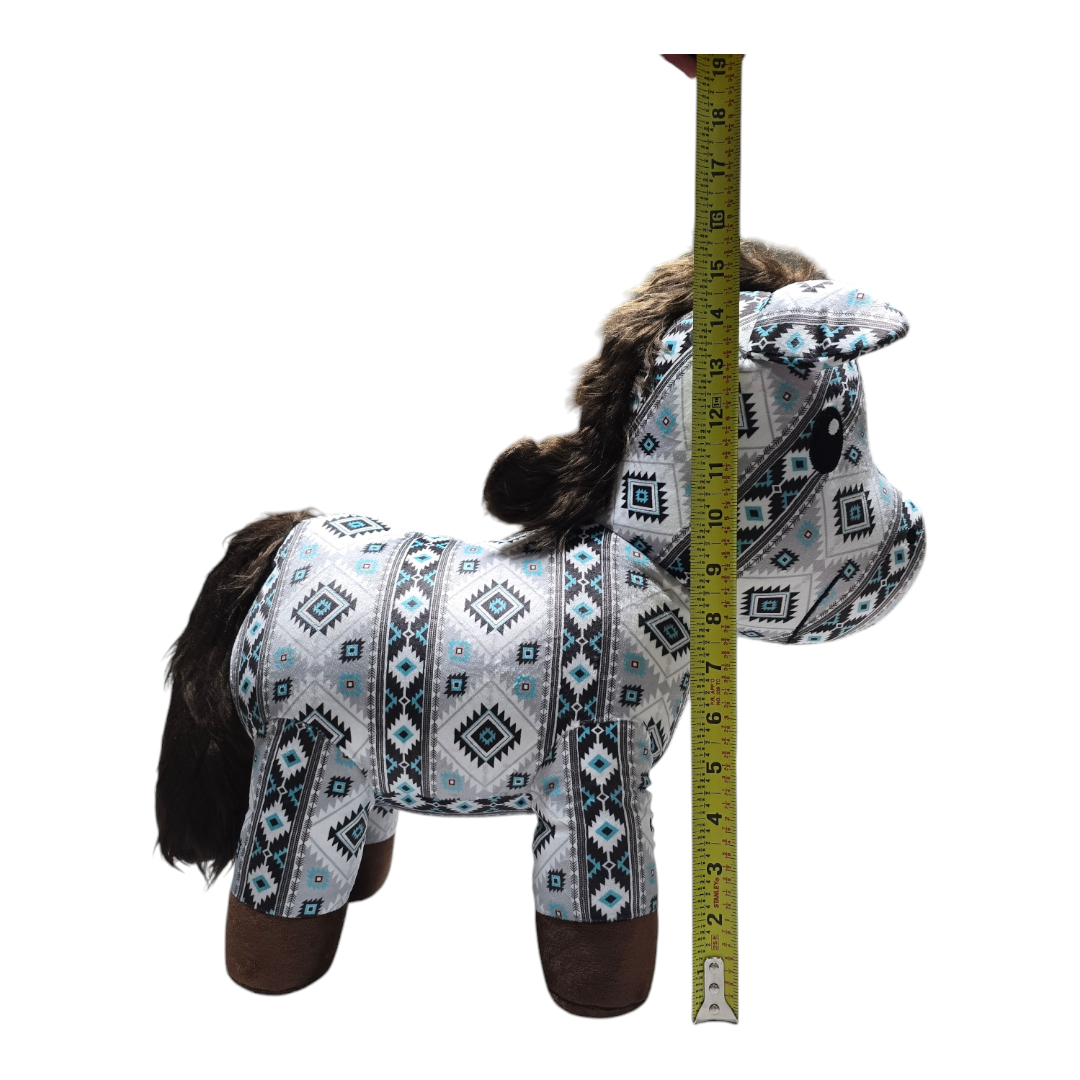 Donkey - White/Turquoise - Stuffed Farm Animal Plushies - Large