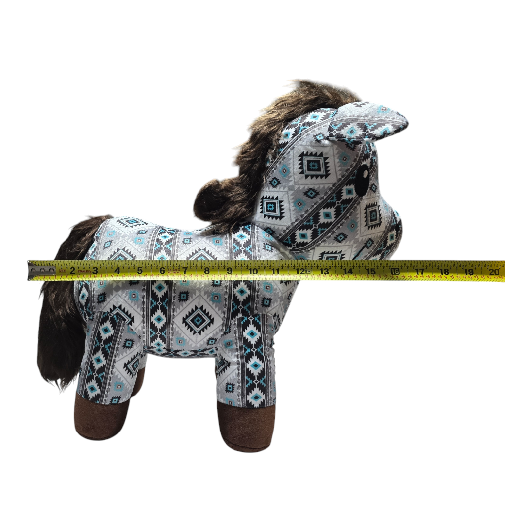 Donkey - White/Turquoise - Stuffed Farm Animal Plushies - Large