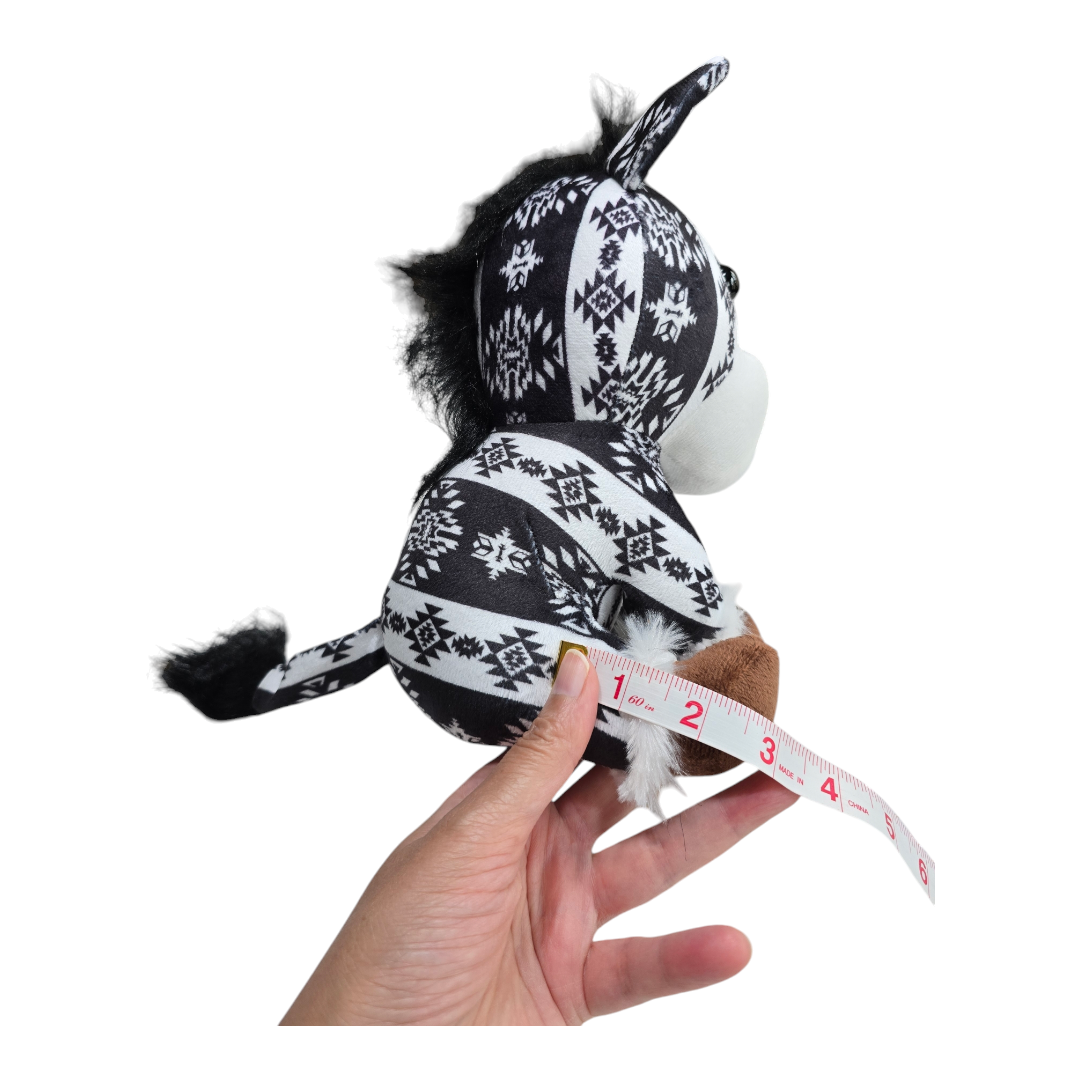 Sitting Donkey - Black - Stuffed Farm Animal Plushies - Medium