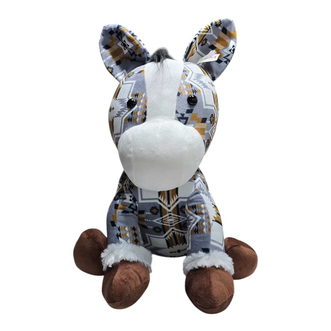 Sitting Donkey - Gray - Stuffed Farm Animal Plushies - Large