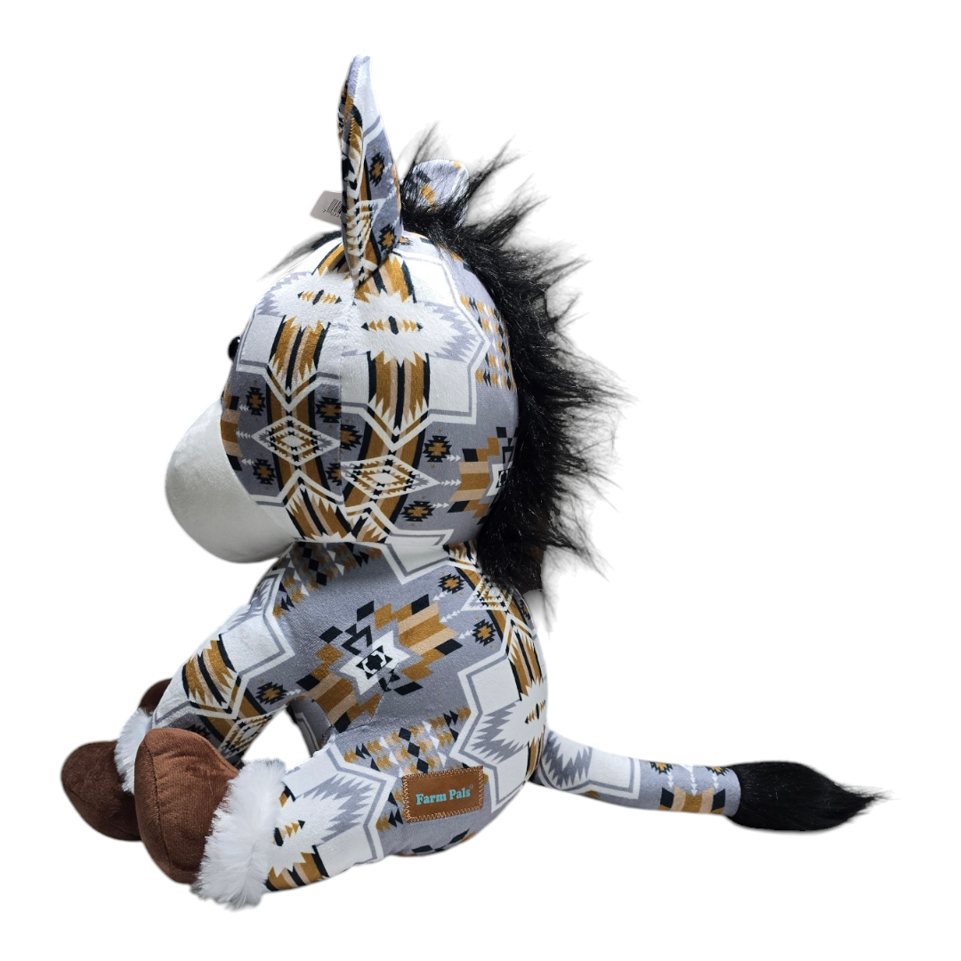 Sitting Donkey - Gray - Stuffed Farm Animal Plushies - Large