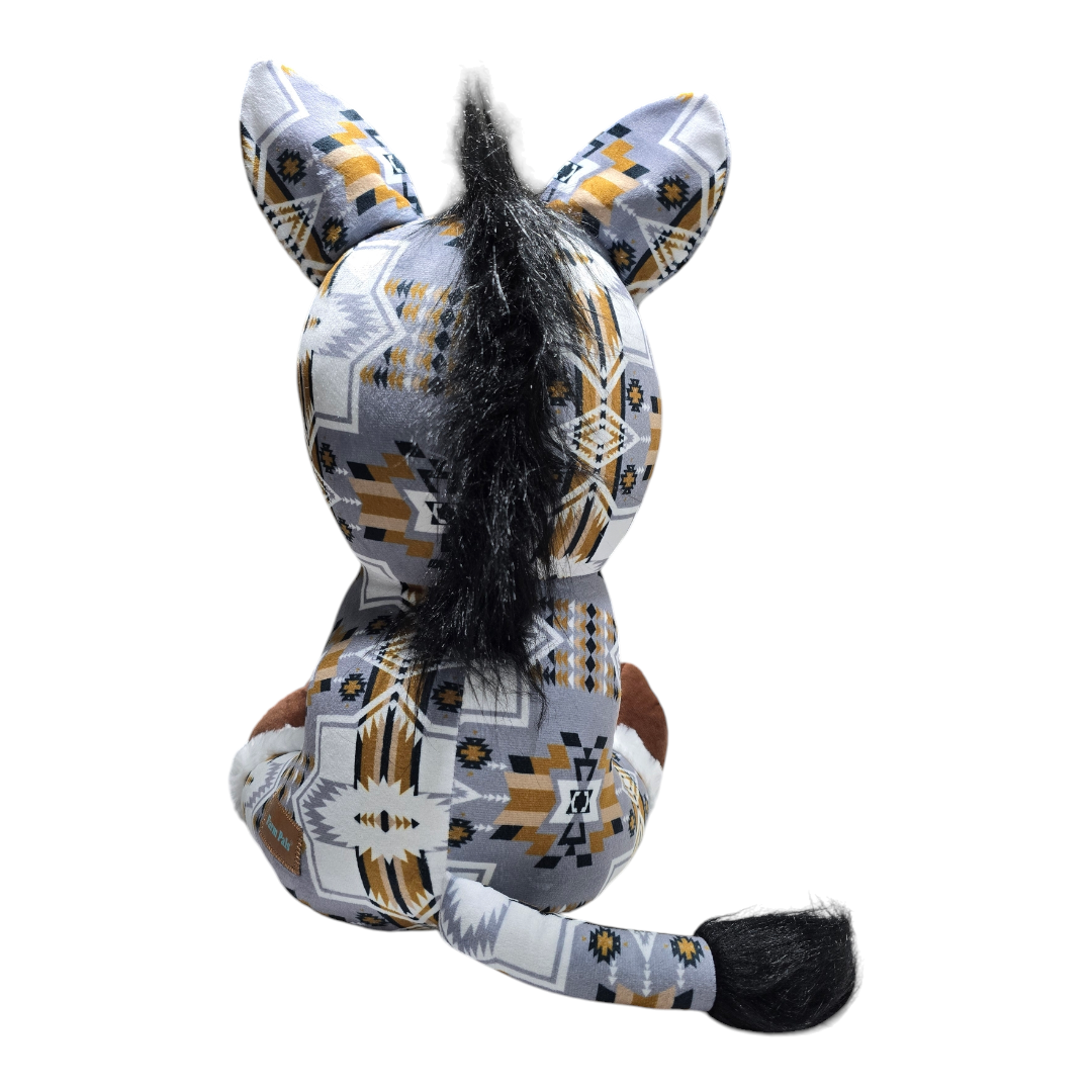 Sitting Donkey - Gray - Stuffed Farm Animal Plushies - Large