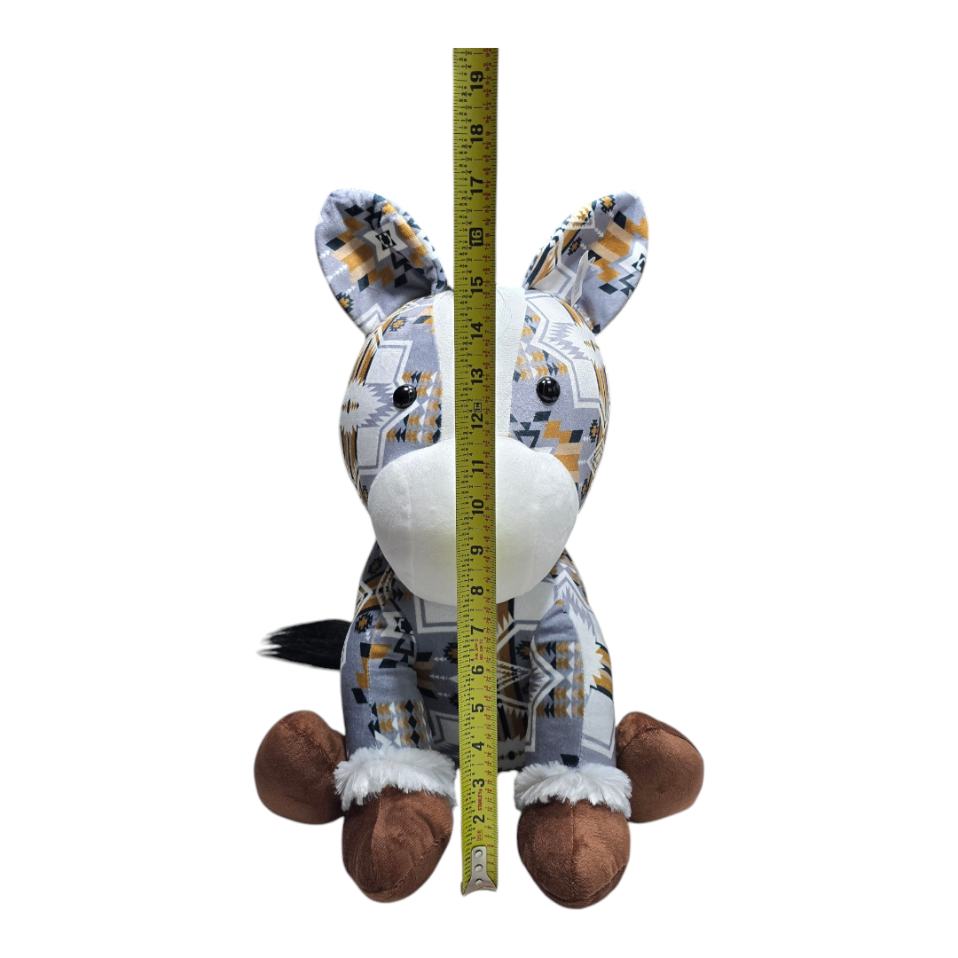 Sitting Donkey - Gray - Stuffed Farm Animal Plushies - Large