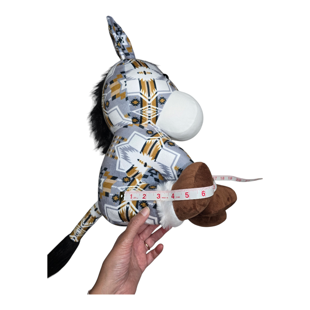 Sitting Donkey - Gray - Stuffed Farm Animal Plushies - Large