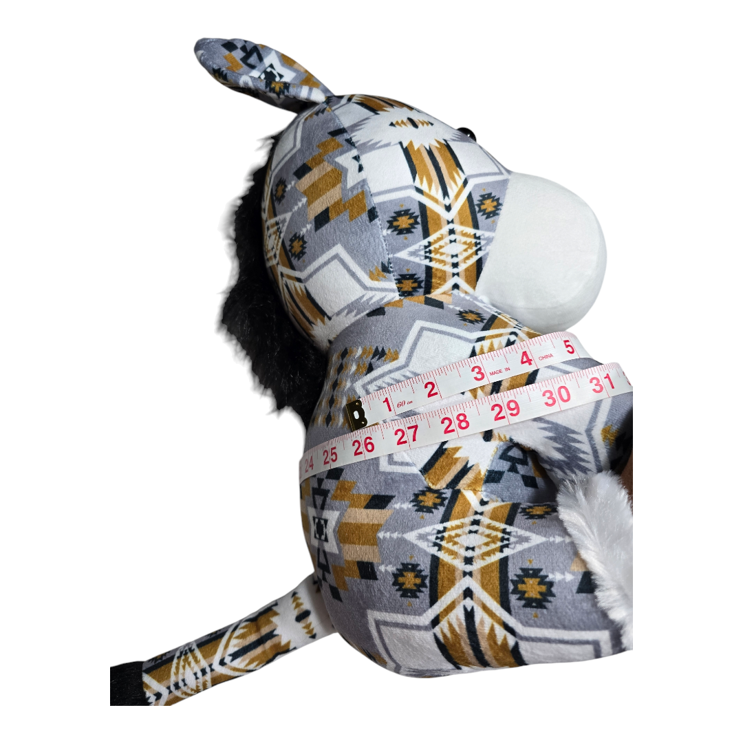 Sitting Donkey - Gray - Stuffed Farm Animal Plushies - Large