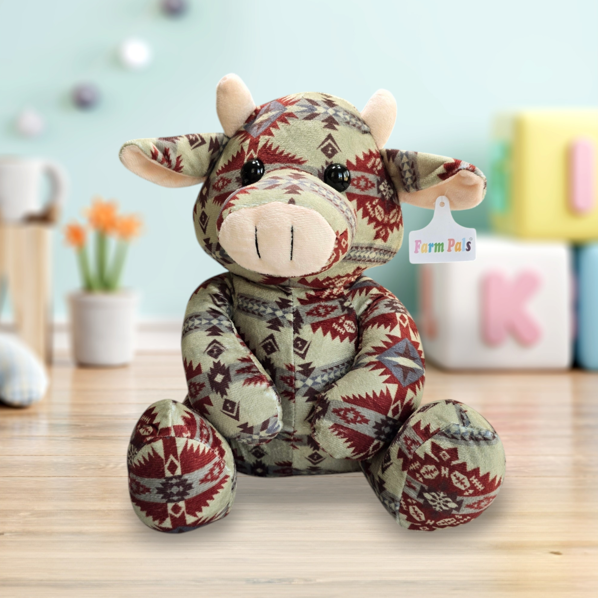 Highland Cow - Olive - Stuffed Farm Animal Plushies - Medium