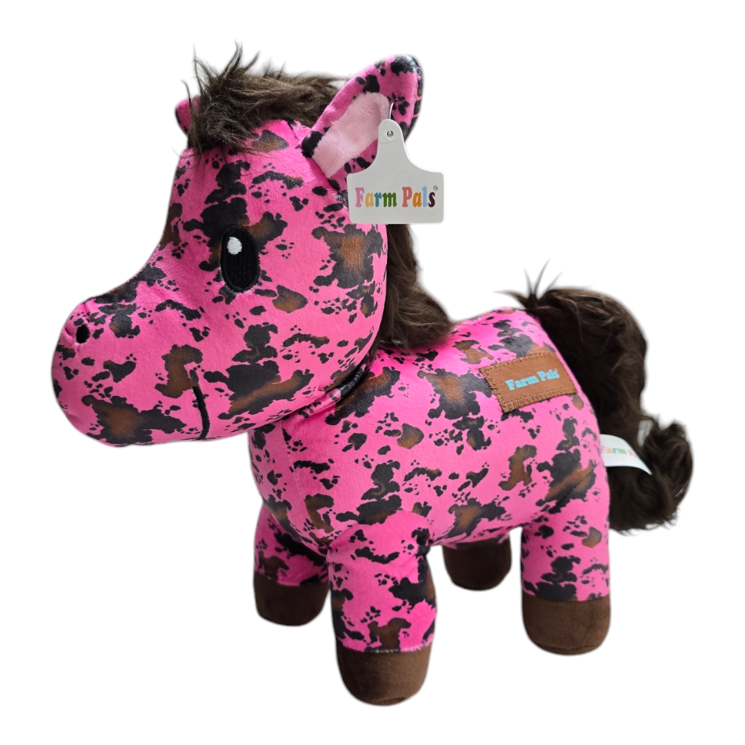 Donkey - Pink - Stuffed Farm Animal Plushies - Medium