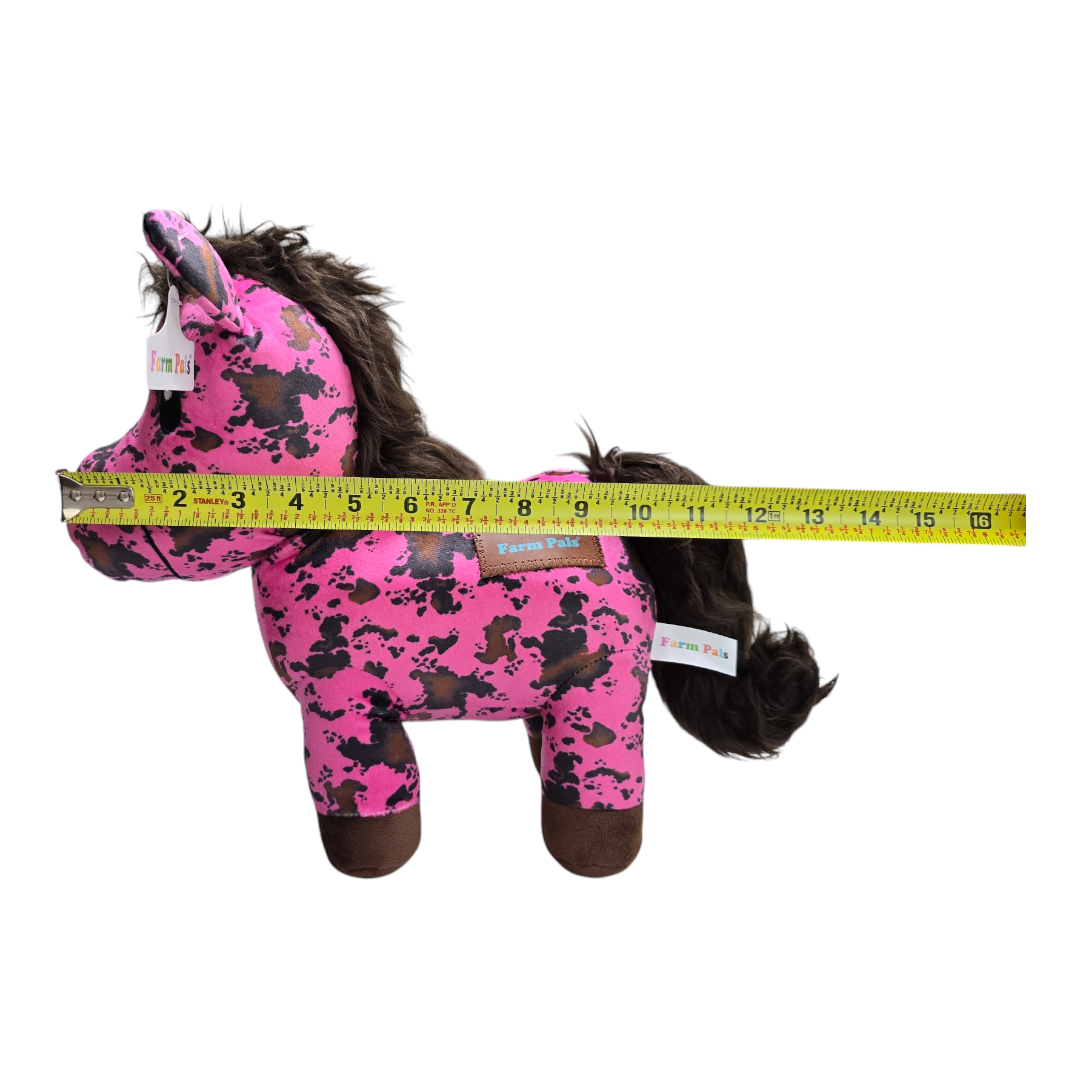 Donkey - Pink - Stuffed Farm Animal Plushies - Medium