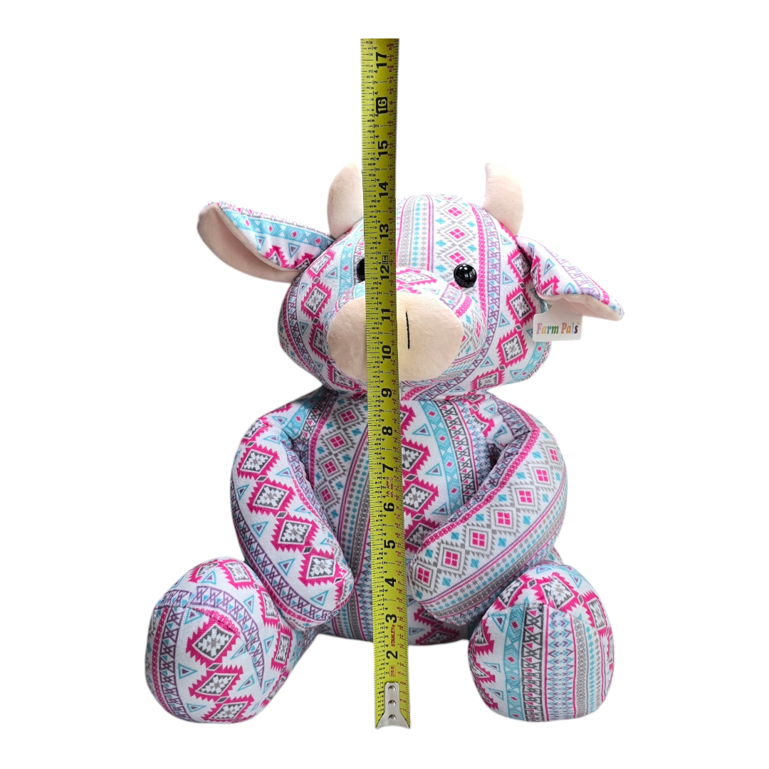 Highland Cow - Pink - Stuffed Farm Animal Plushies - Large