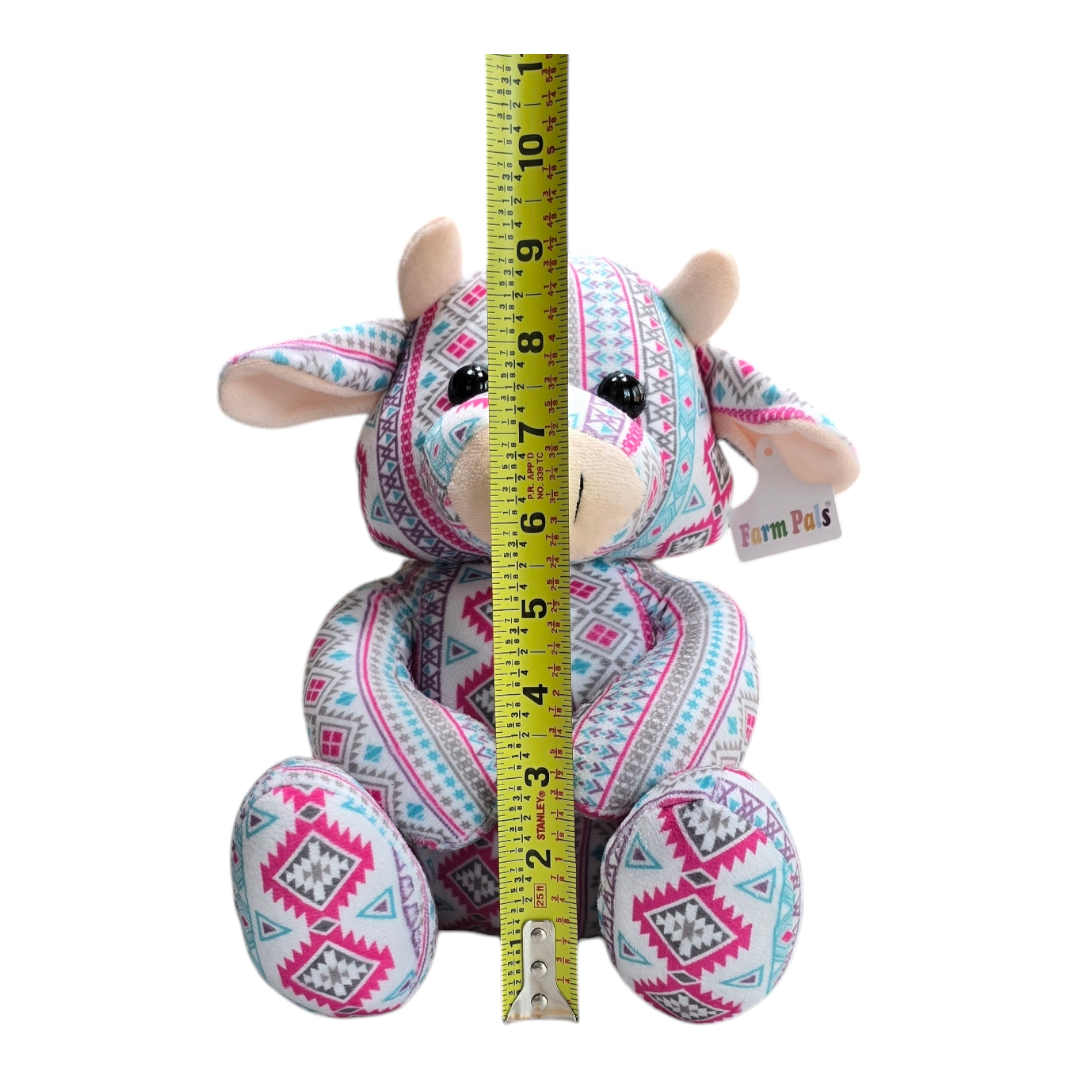 Highland Cow - Pink - Stuffed Farm Animal Plushies - Medium