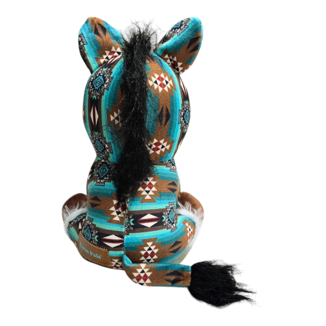 Sitting Donkey - Turquoise - Stuffed Farm Animal Plushies - Medium