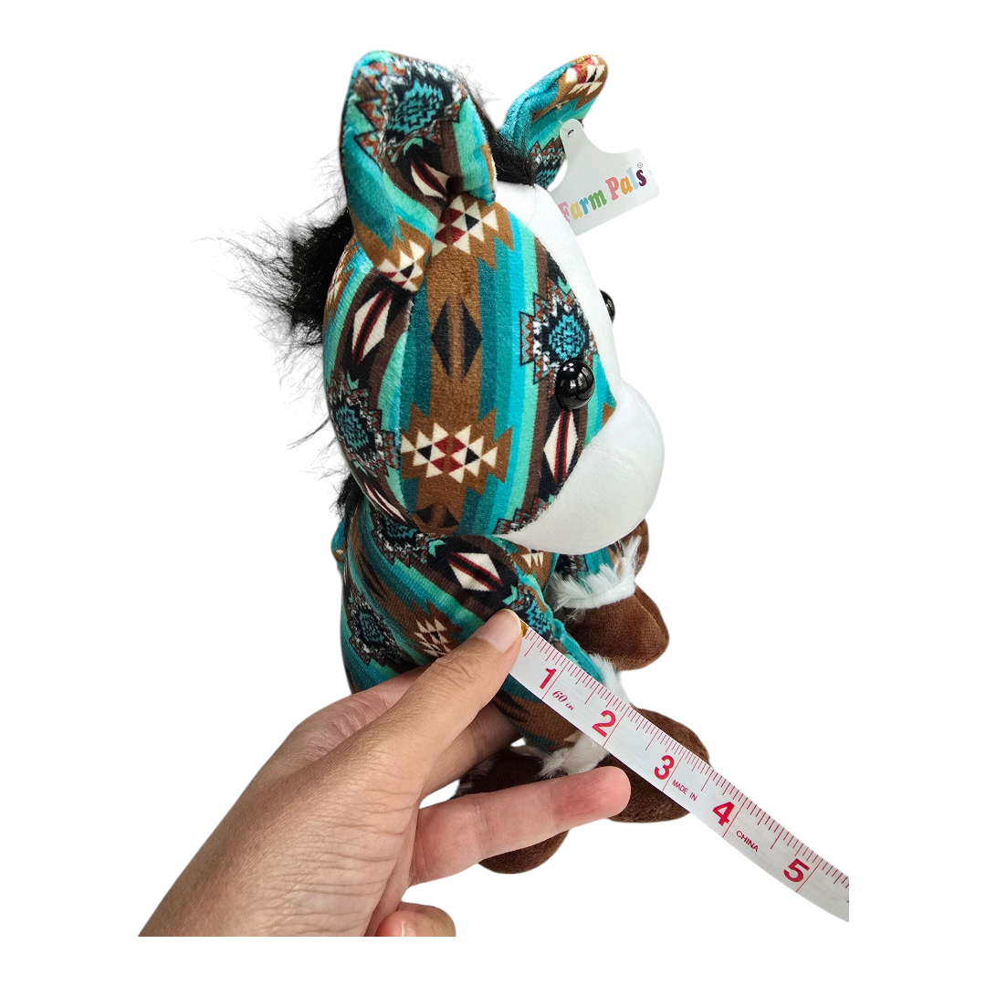 Sitting Donkey - Turquoise - Stuffed Farm Animal Plushies - Medium