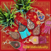 Genuine Leather Handmade Keychains | Cowhide, Hand-Tooled, Assorted