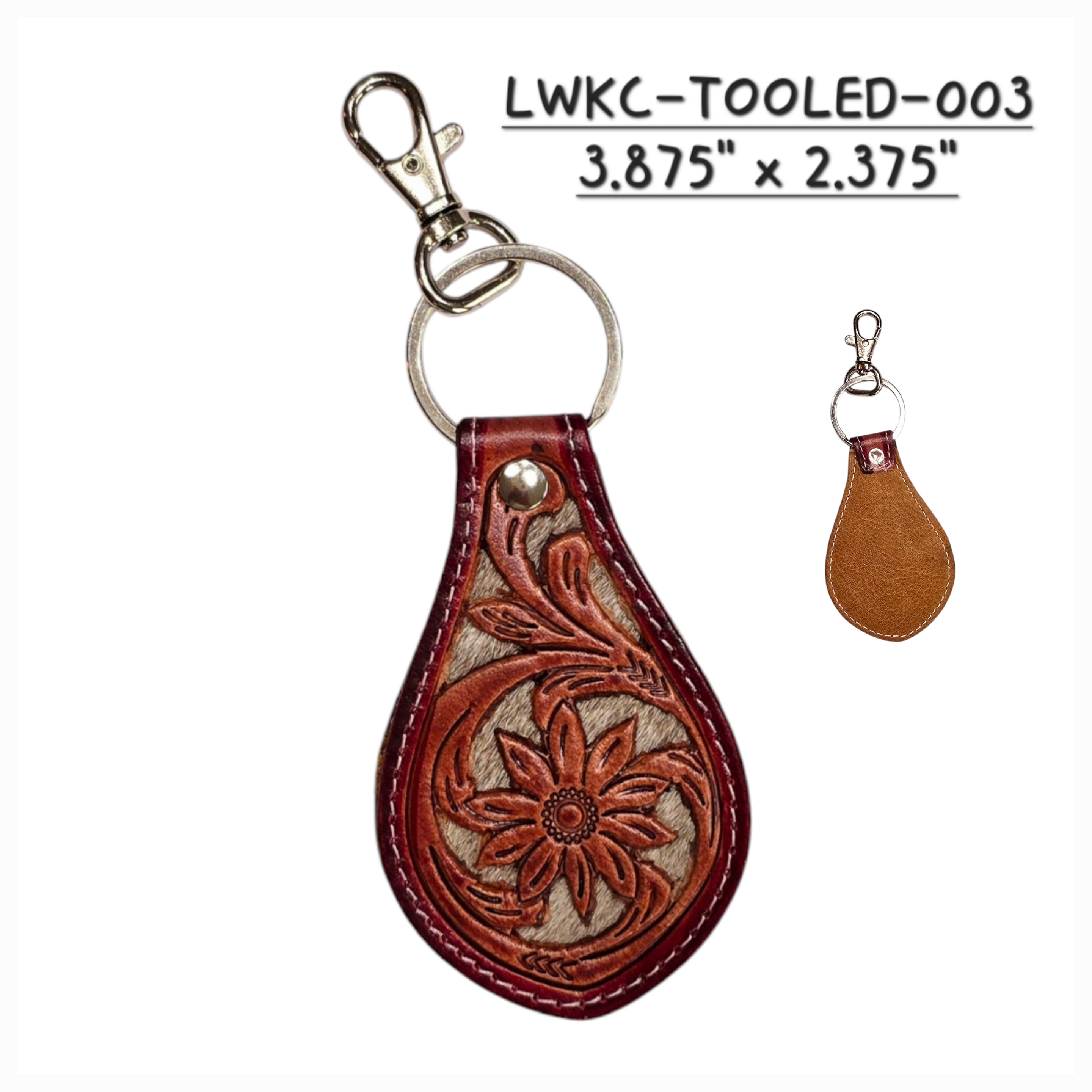 Genuine Leather Handmade Keychains | Cowhide, Hand-Tooled, Assorted