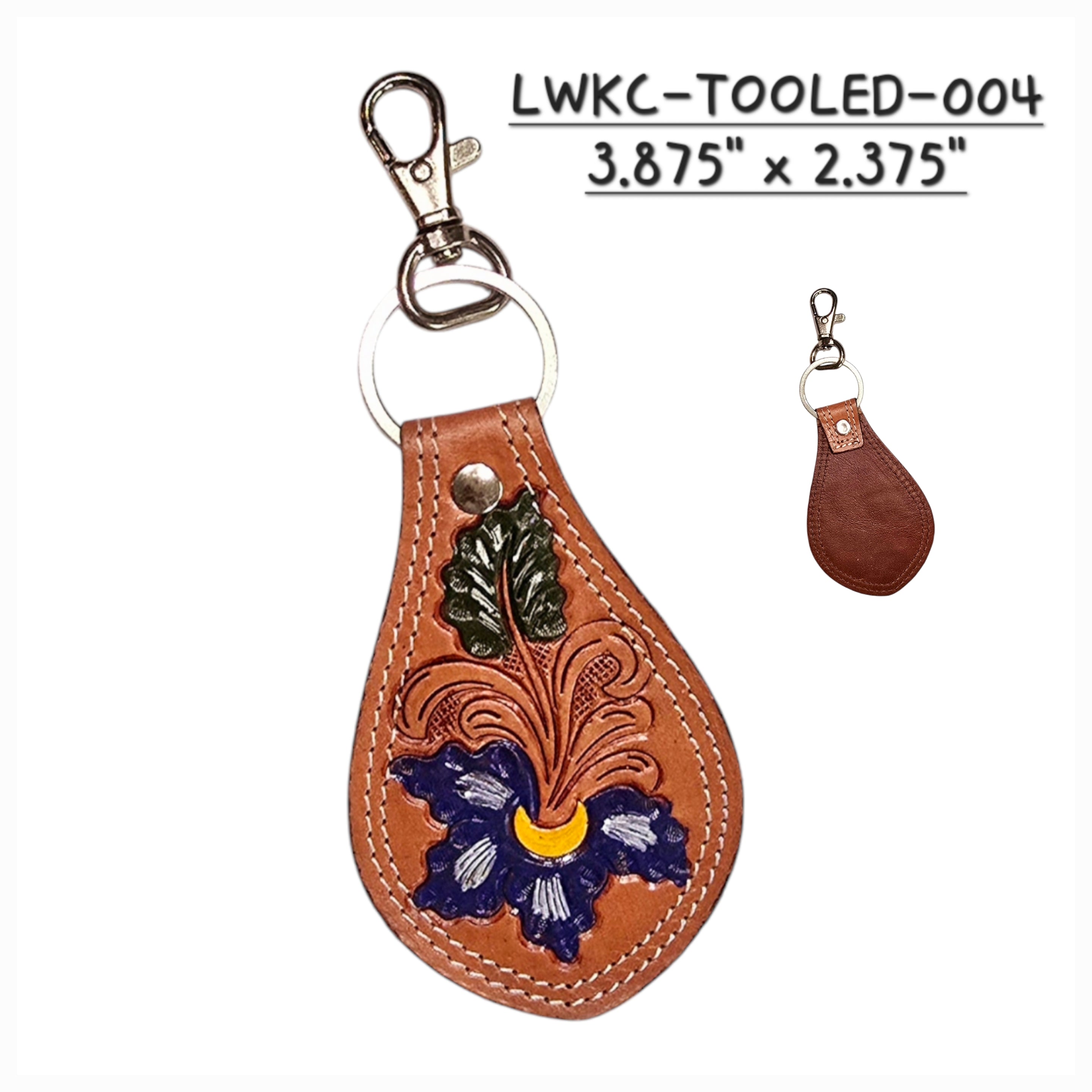Genuine Leather Handmade Keychains | Cowhide, Hand-Tooled, Assorted