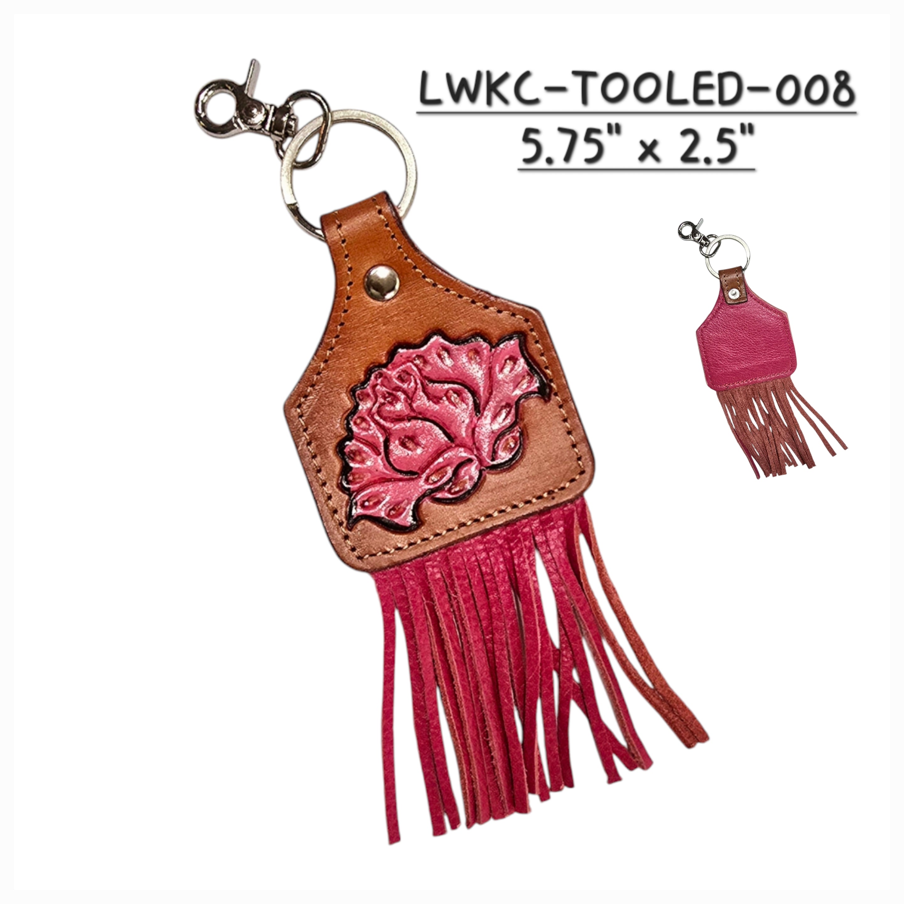 Genuine Leather Handmade Keychains | Cowhide, Hand-Tooled, Assorted