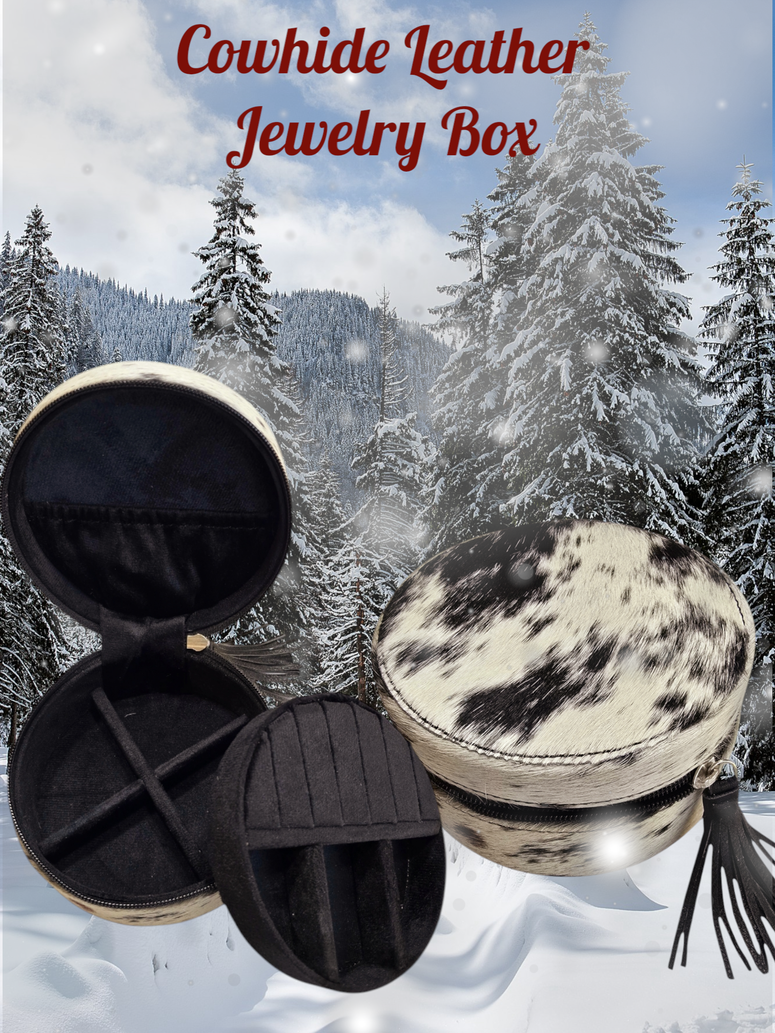 Cowhide Leather Jewelry Box