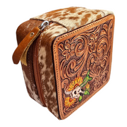 Cowhide and Hand-Tool Leather Jewelry Box