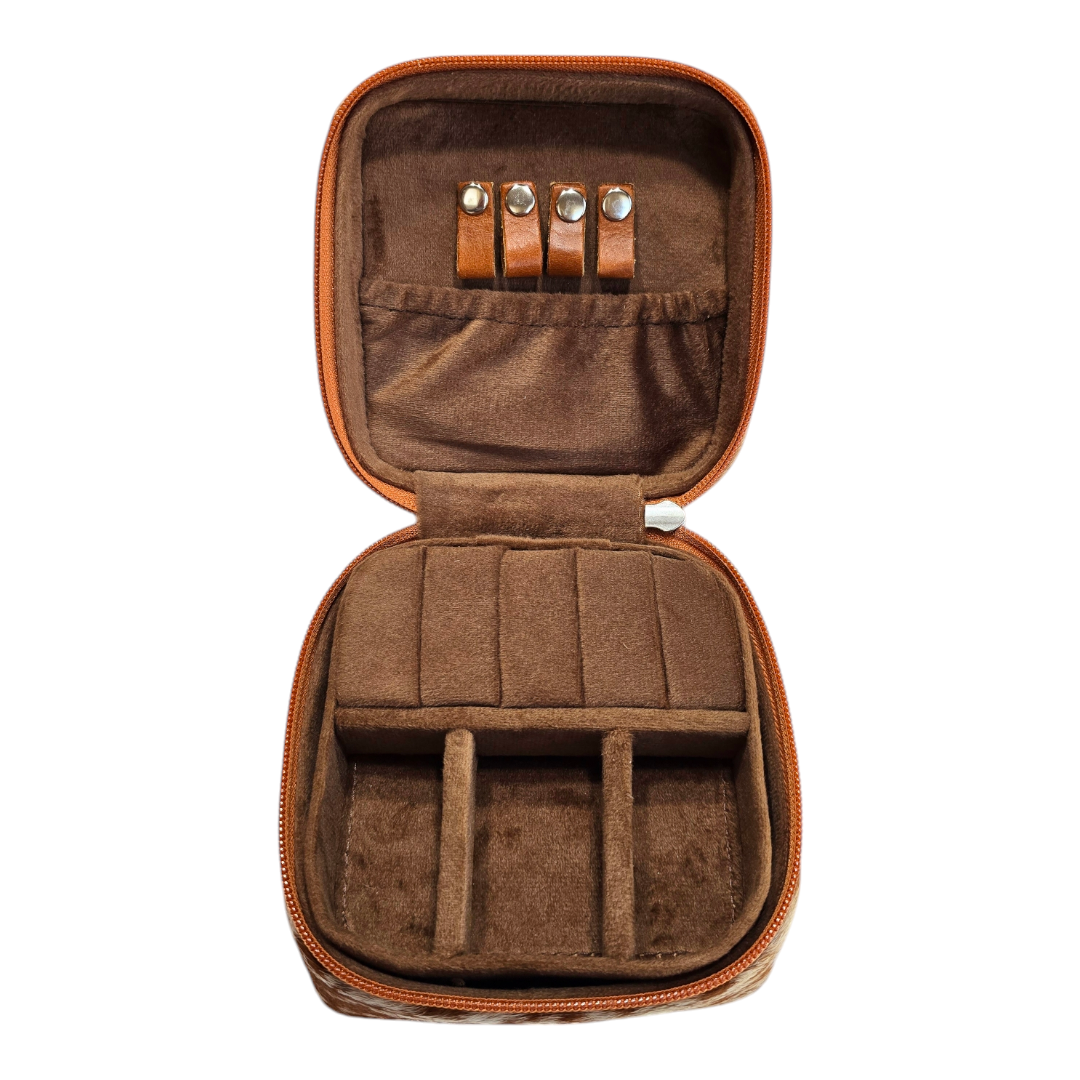 Cowhide and Hand-Tool Leather Jewelry Box