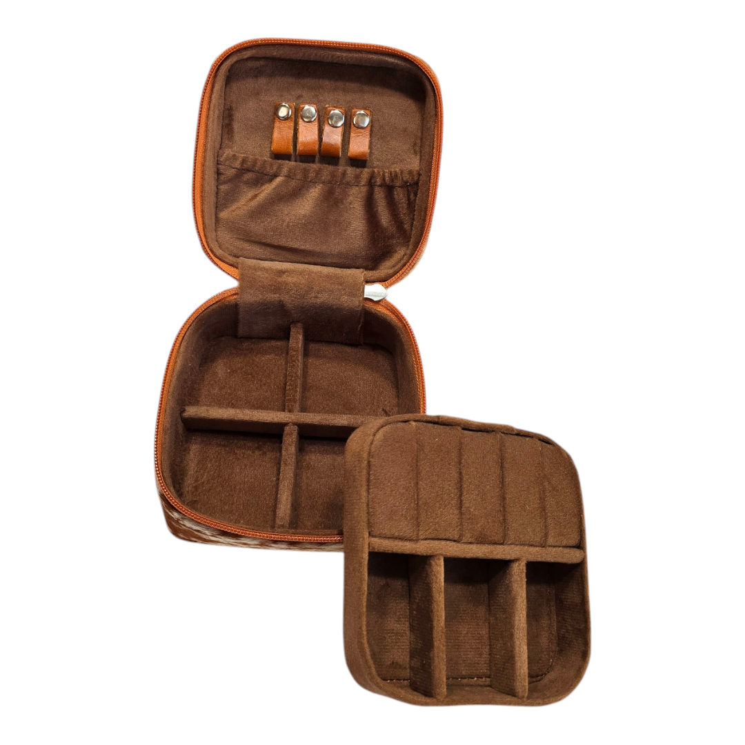 Cowhide and Hand-Tool Leather Jewelry Box