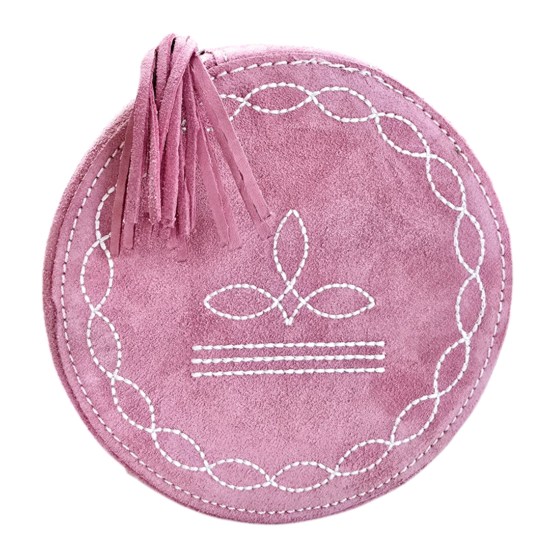 Genuine Leather Jewelry Box with Boot-Stitch Design