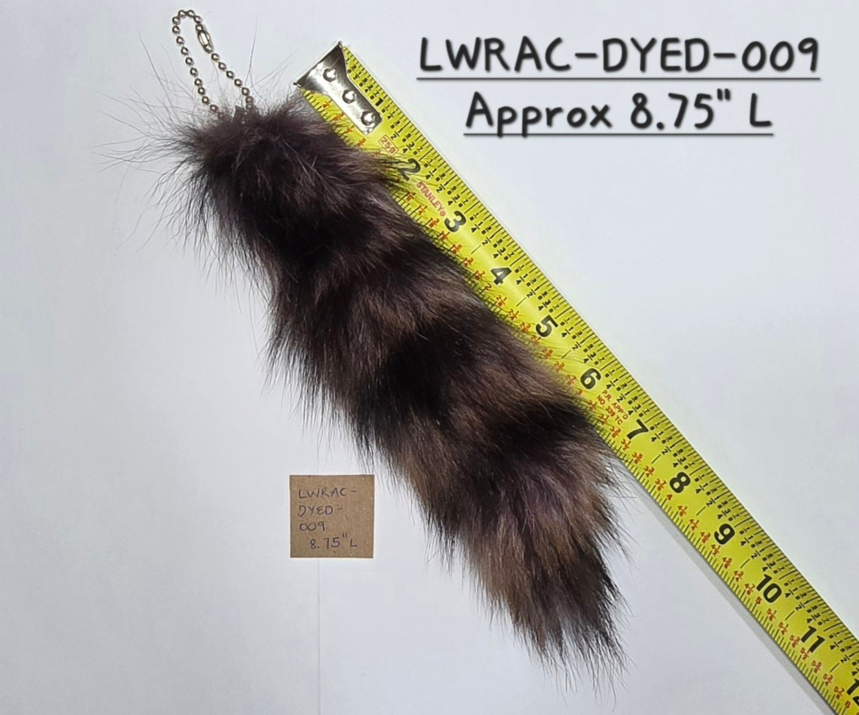 Dyed Greyish Purplish Natural Raccoon Tail Keychain | Bag Accessory | Raccoon Soft Fur Tail | Taxidermy Accessory | Approx. 8-10 inches long