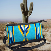 Womens Saddle Navajo Aztec design and Cowhide Crossbody Handbag