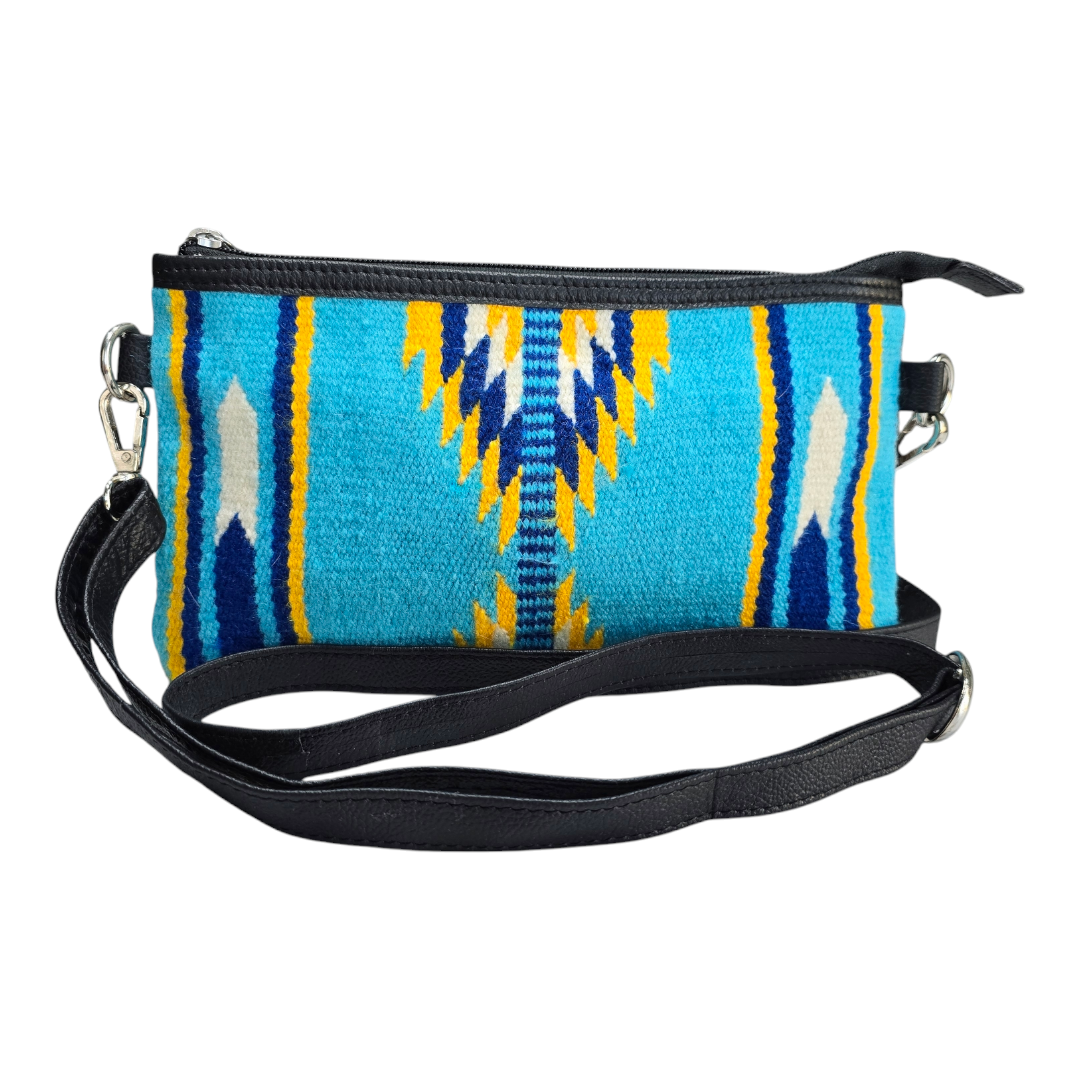 Womens Saddle Navajo Aztec design and Cowhide Crossbody Handbag