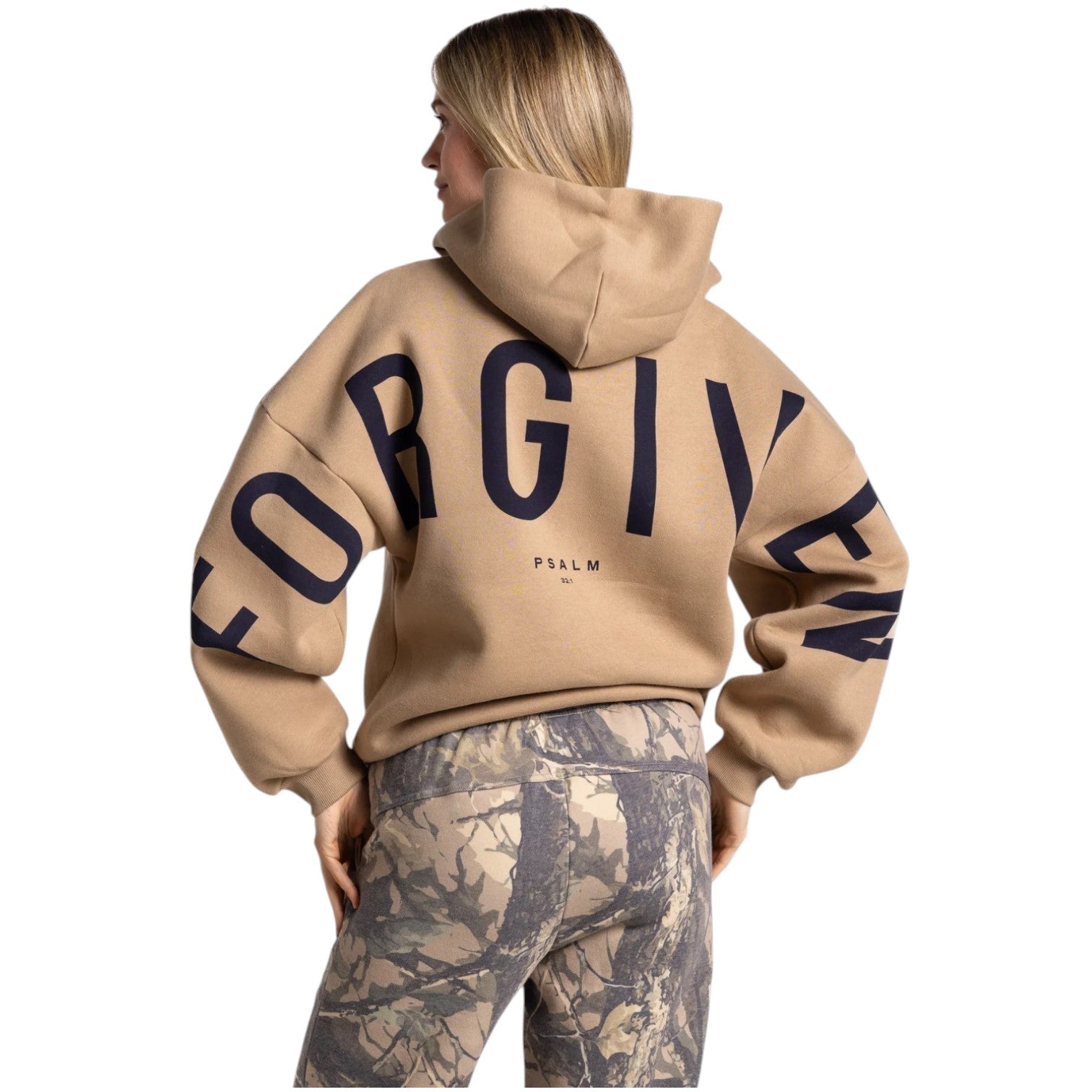 🔥 God’s Love Overcomes Hoodie – FORGIVEN - LATTE | Viral Faith-Based Streetwear