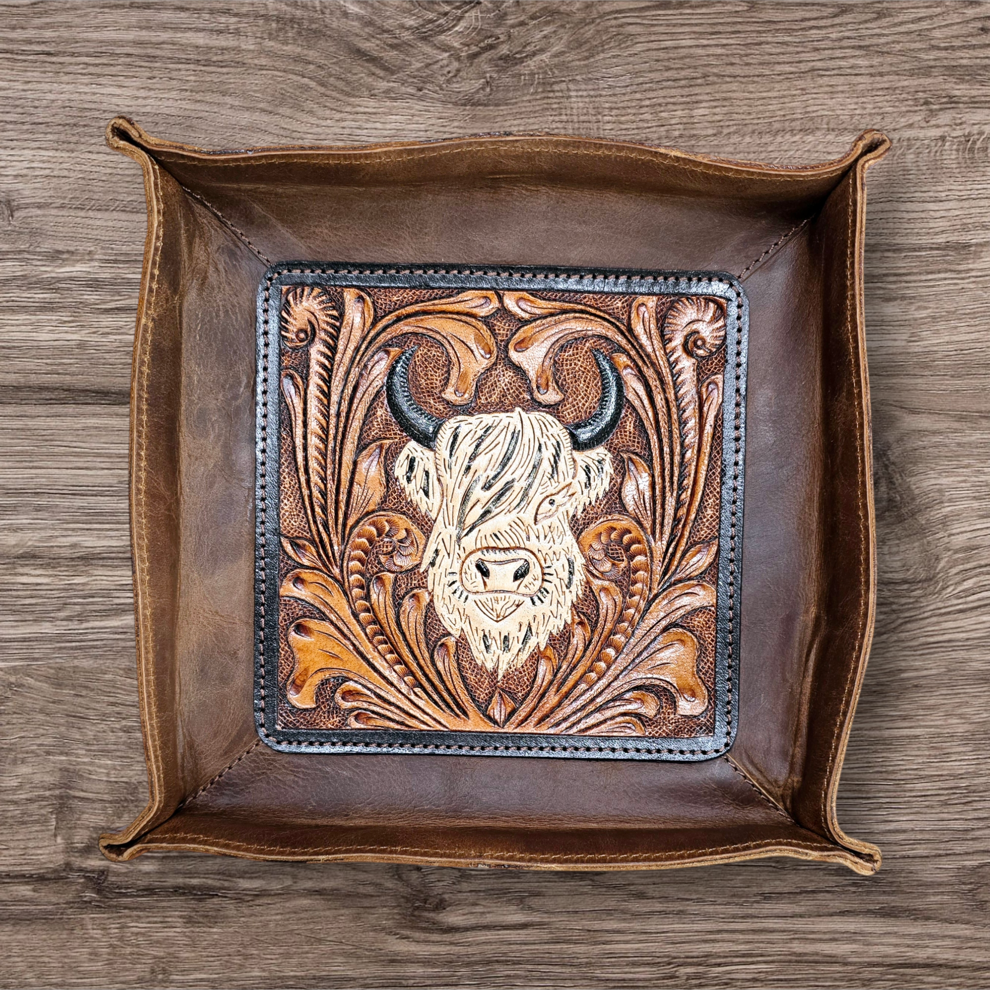 Handmade Genuine Leather Decorative Trays