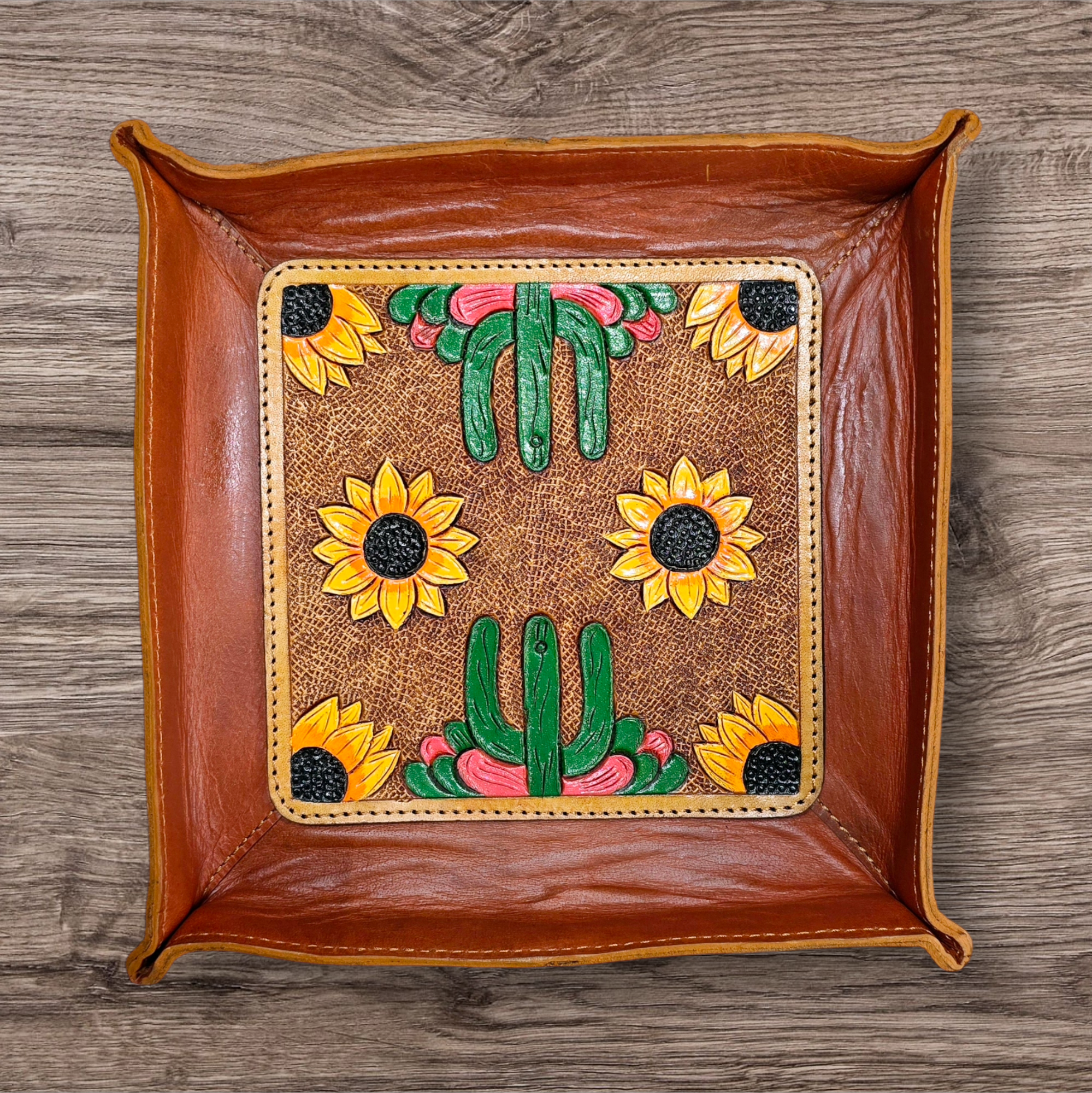 Handmade Genuine Leather Decorative Trays