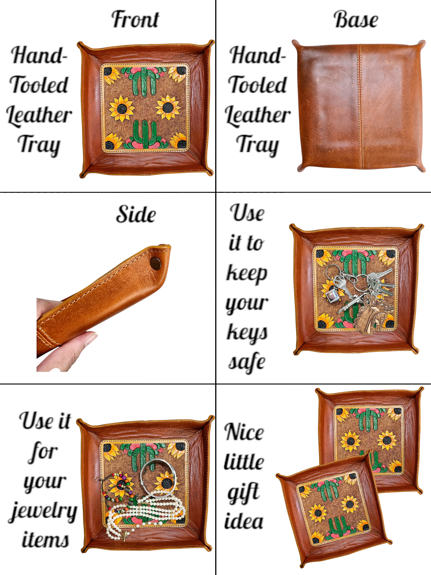 Handmade Genuine Leather Decorative Trays