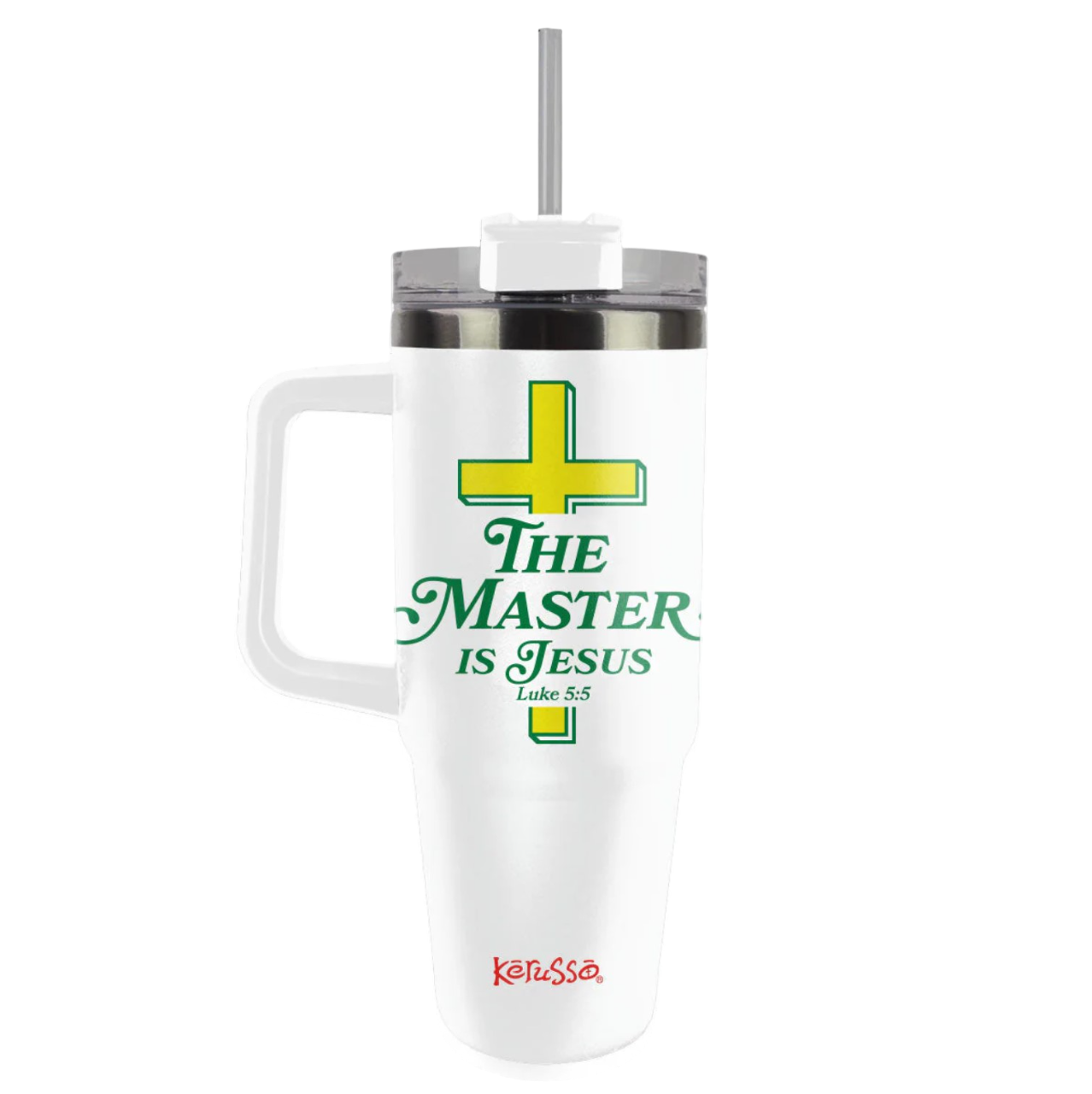 The Master (Is Jesus) 30 oz Stainless Steel Mug With Straw - MUGS436