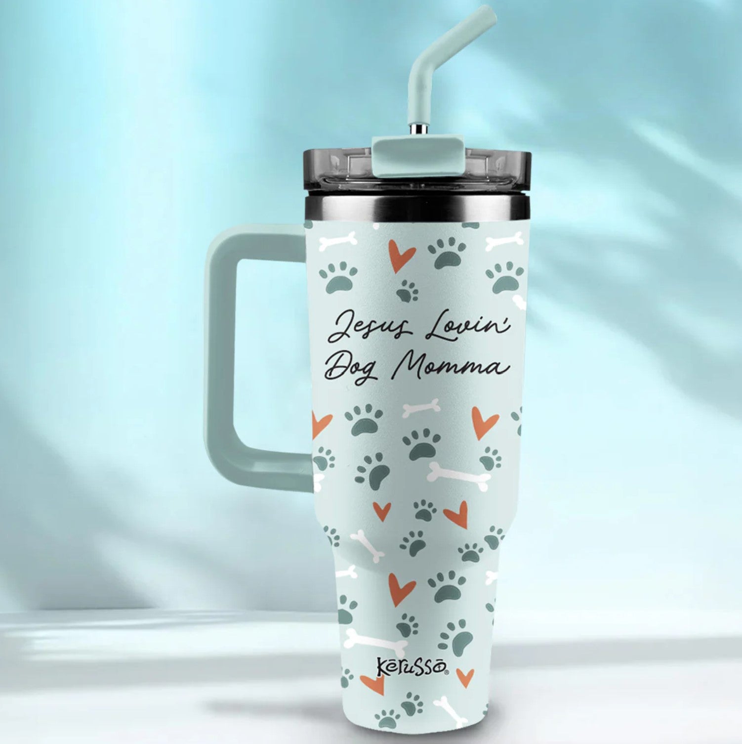 Dog Momma 40 oz Stainless Steel Mug With Straw - MUGS459