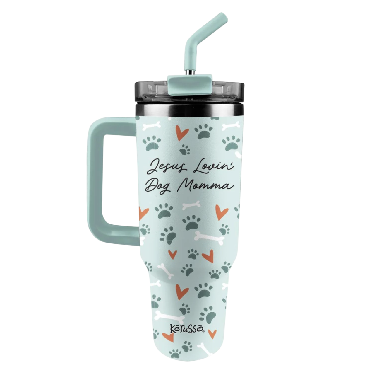 Dog Momma 40 oz Stainless Steel Mug With Straw - MUGS459